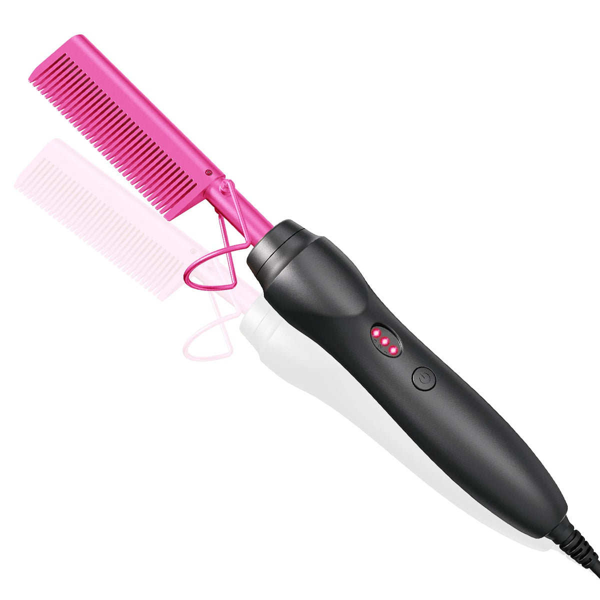 EWSNM hot comb straightener pink for quick, silky styling on the go.