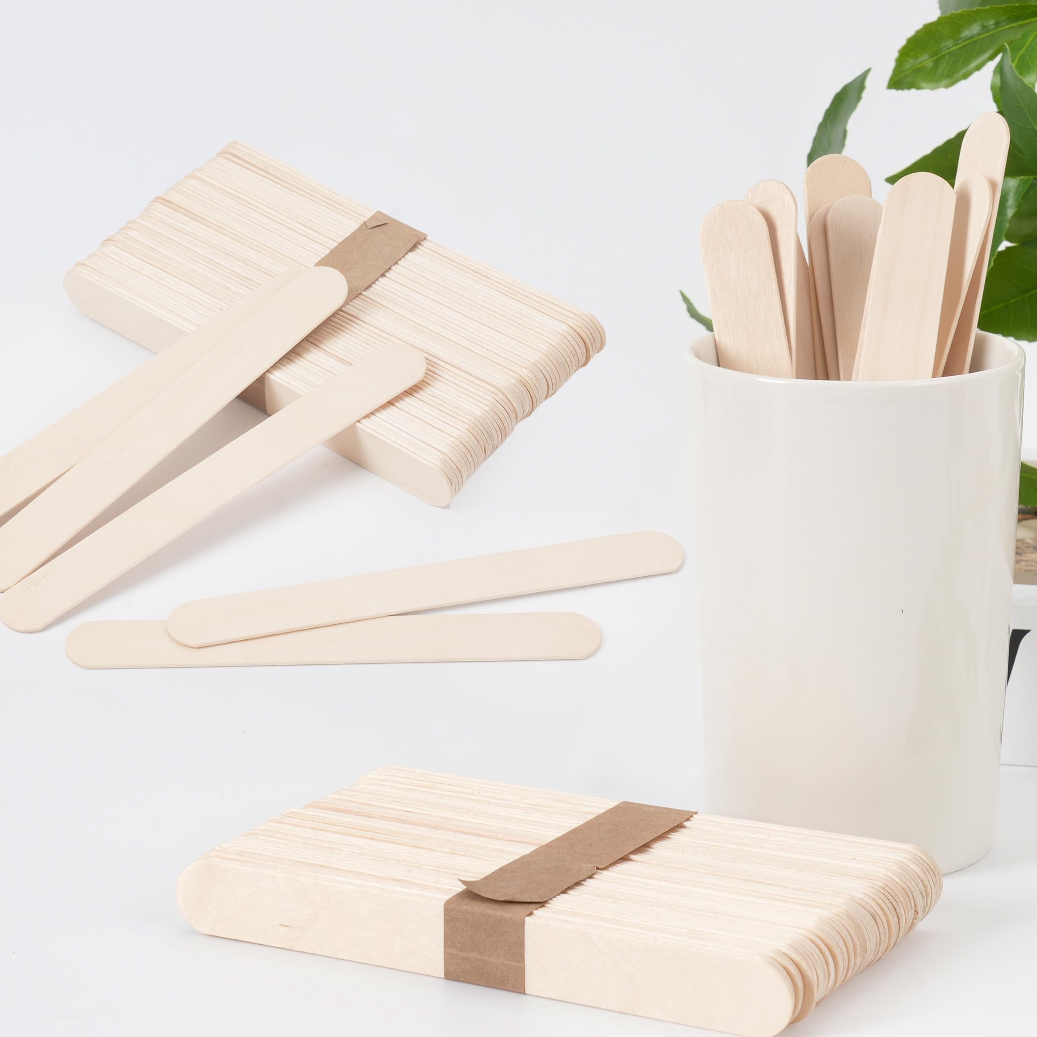 EWVVSS 6-inch birch sticks with smooth surface for skin-friendly wax application