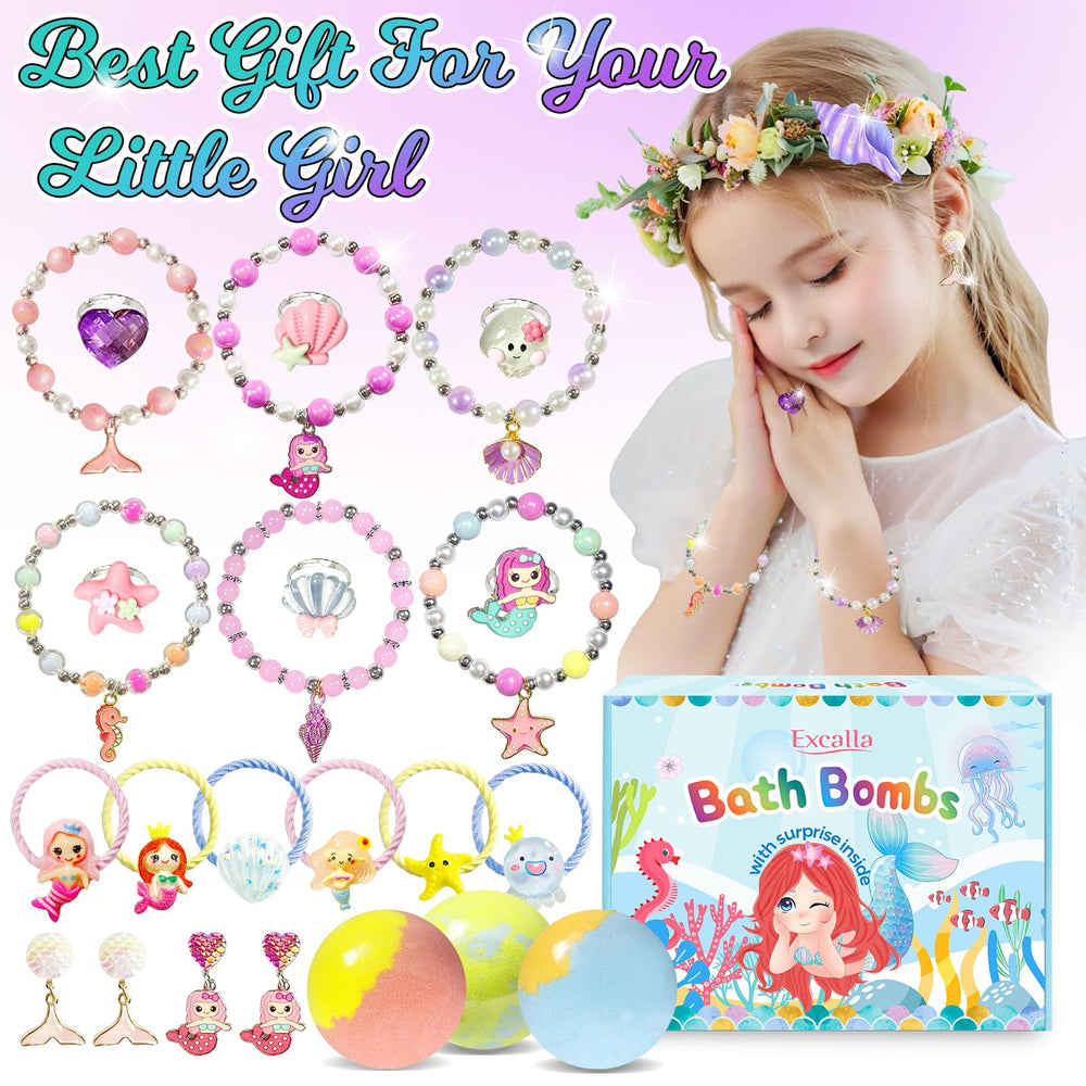 Excalla bath bomb hair clip starfish adds two sequined accessories for cute hair styling.