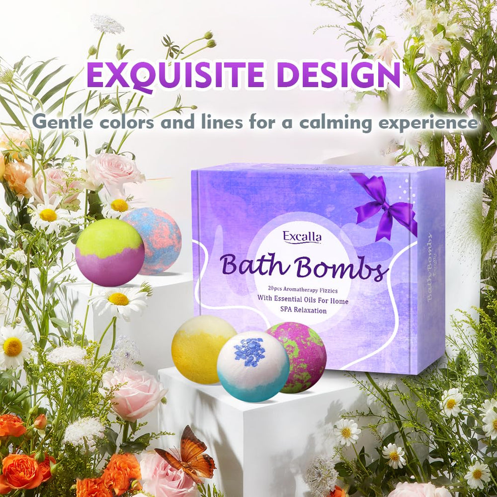 Excalla lemon and verbena scent for uplifting mood during bath.