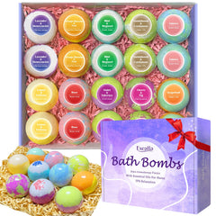 Excalla bath bombs 20-piece gift set for a spa-like bath experience.