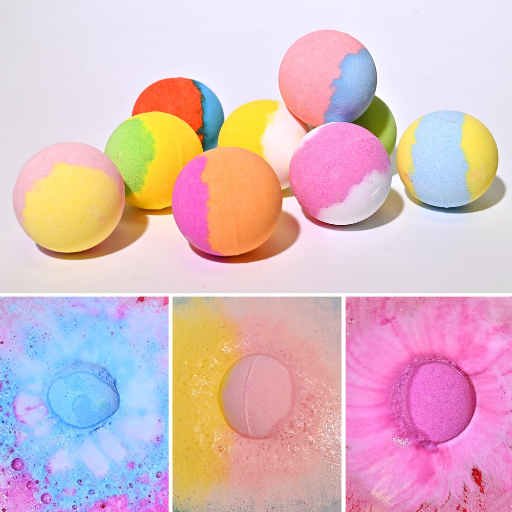 Excalla bath-bombs-colorful-bubbles create vivid bubbles and gentle scents.