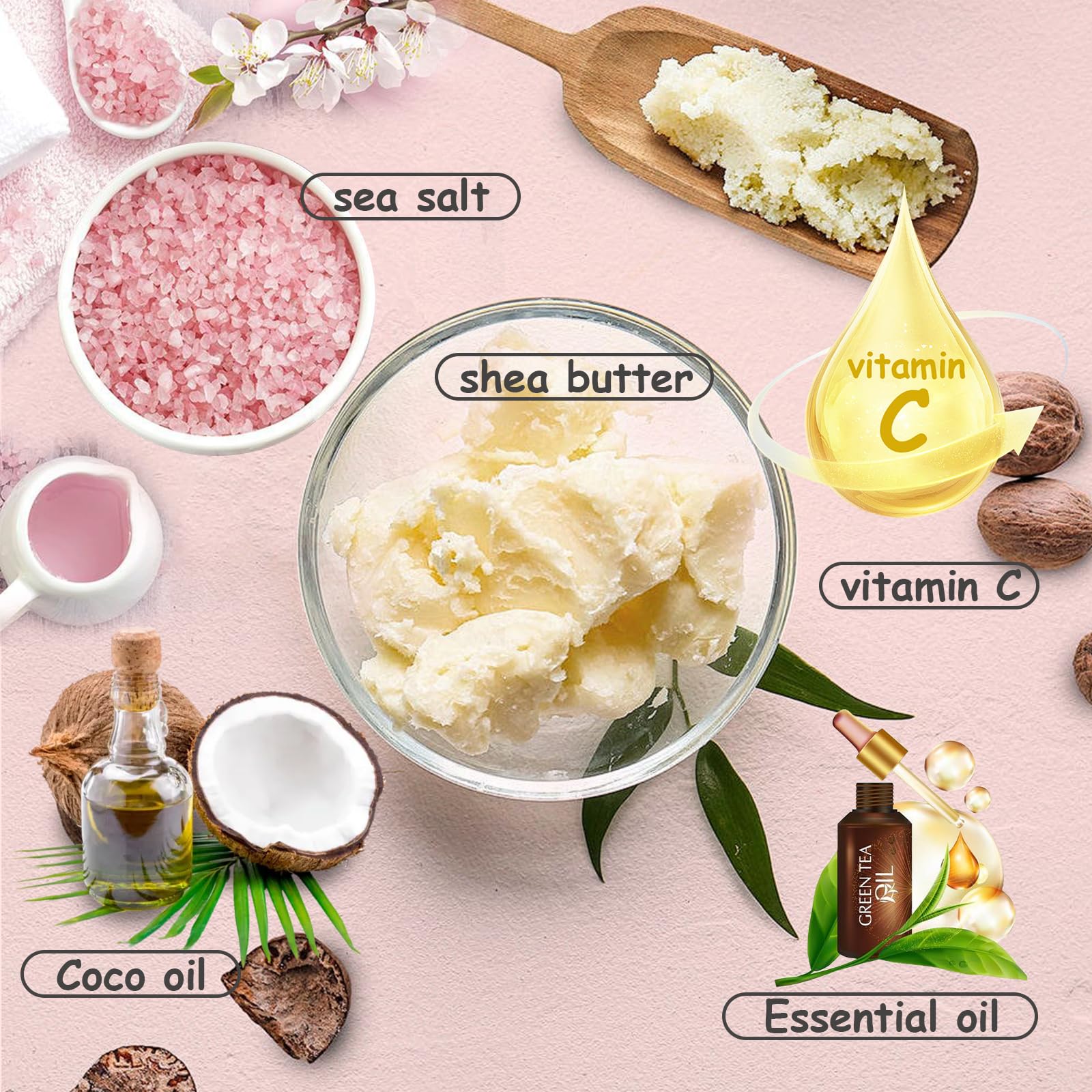 Excalla rose-scented bath bomb releasing soothing aroma for relaxation.