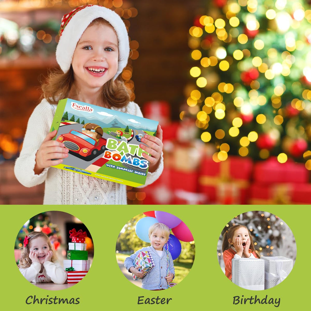 Excalla bath time imaginative play — kids discover cars and enjoy colorful bubbles.