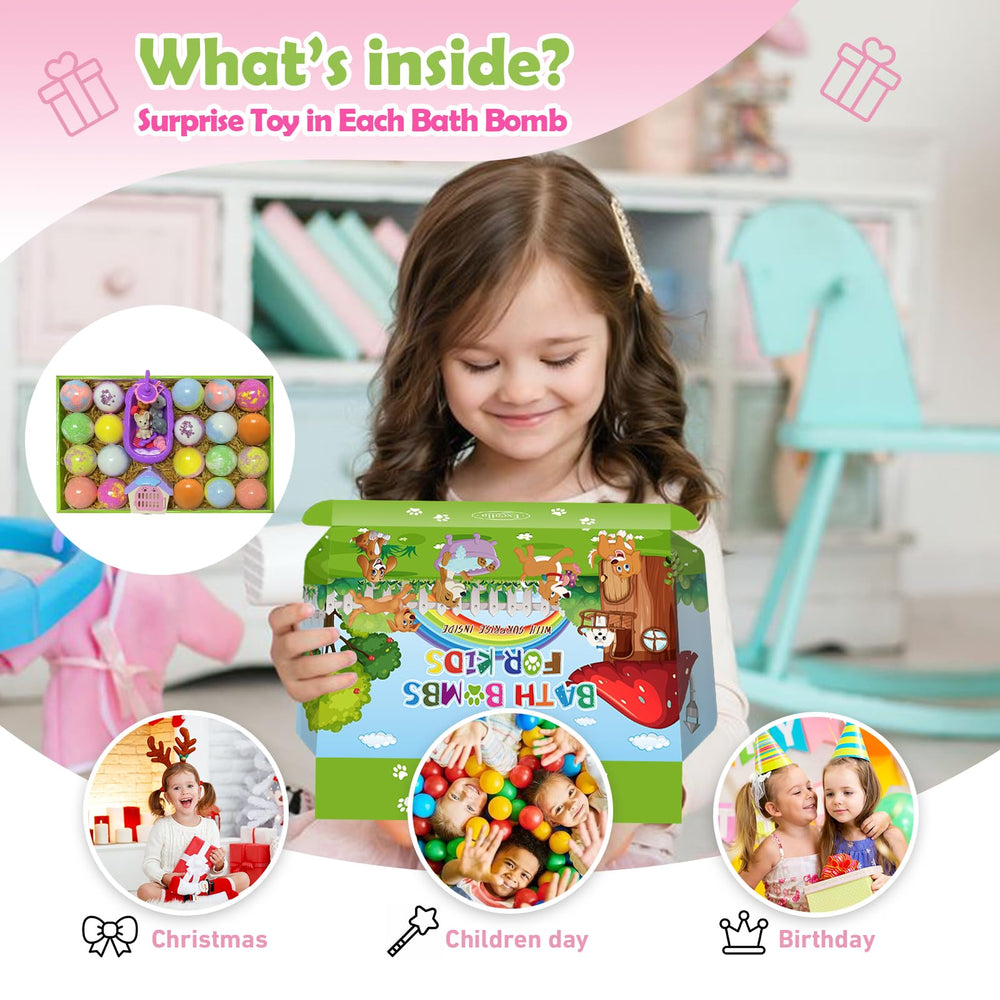 Excalla child enjoying bath time with surprise bombs.