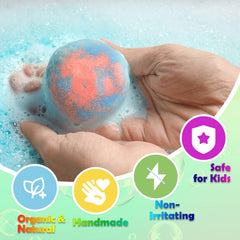 Excalla colorful fizz and bubbles brighten bath time.