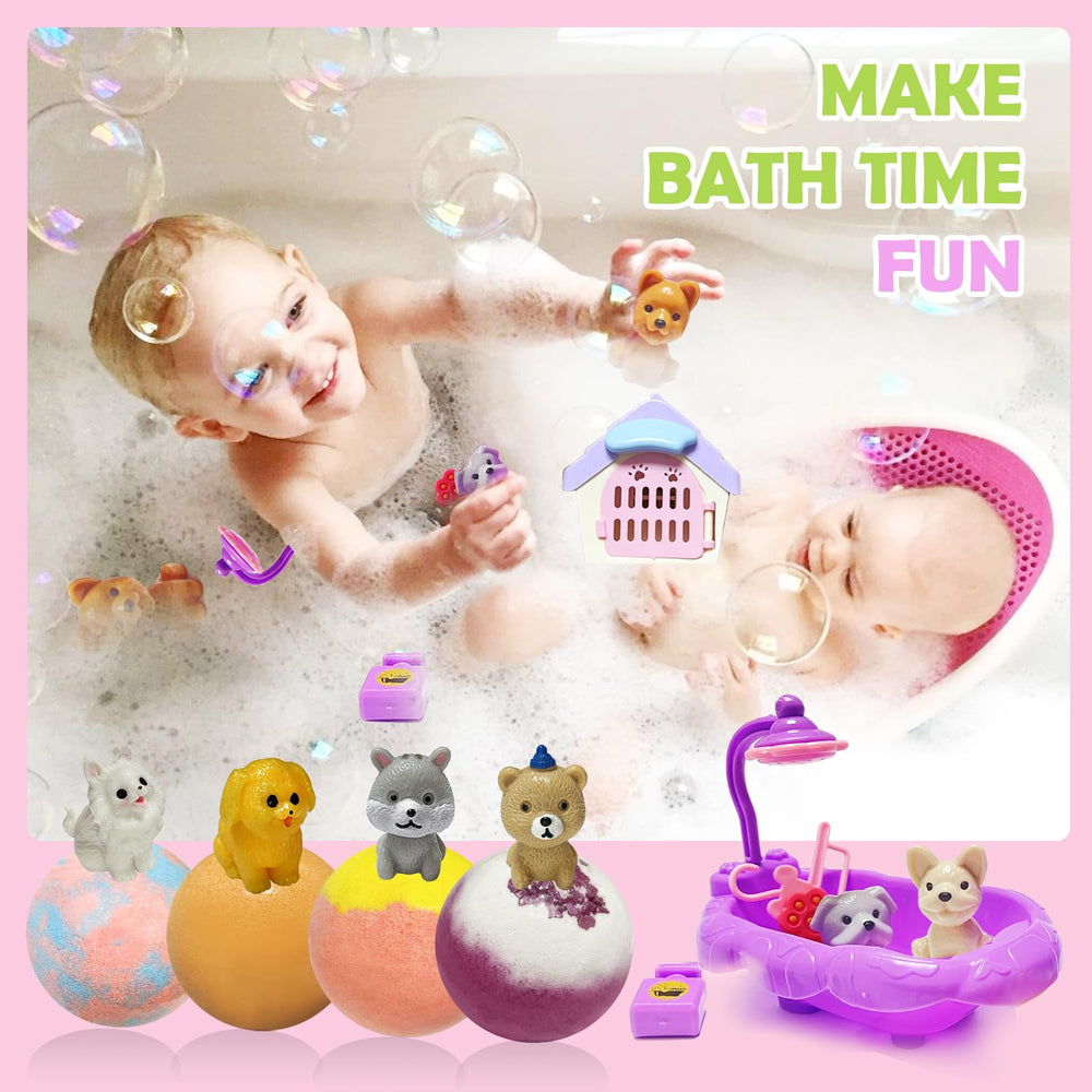 Excalla mini bathtub with shower and dog house accessory set.
