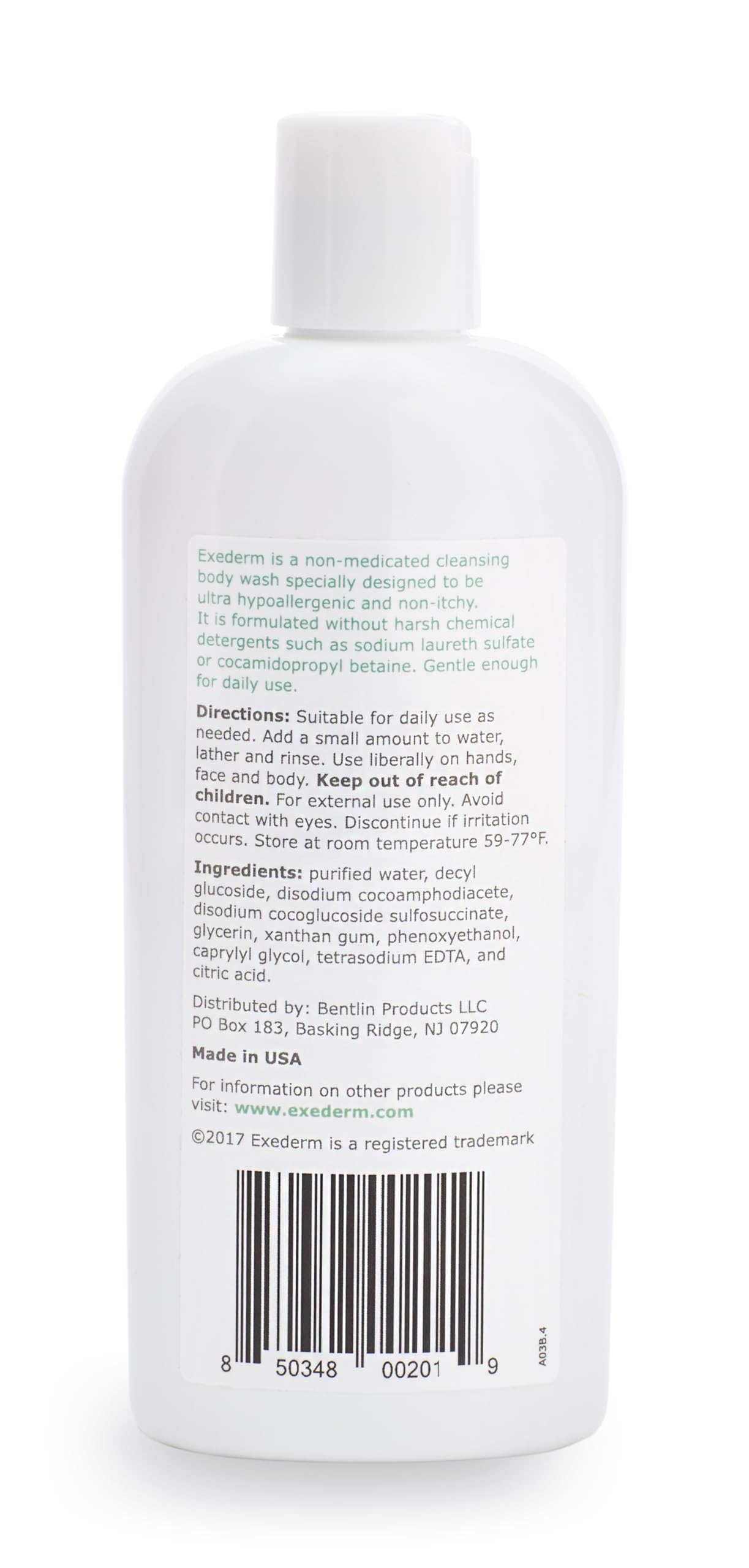 Daily-use routine image showing clean, refreshed skin after shower with Exederm.