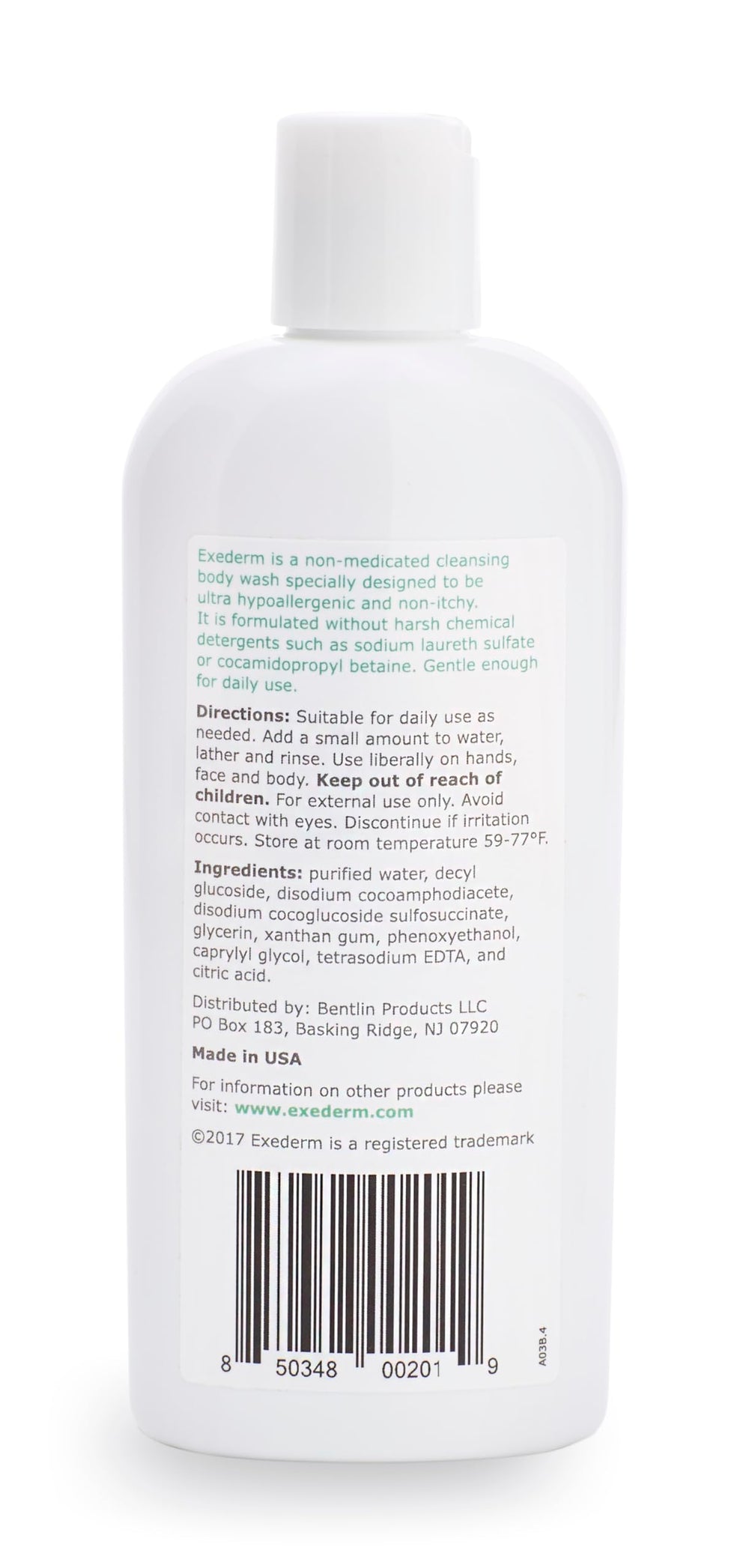 Daily-use routine image showing clean, refreshed skin after shower with Exederm.