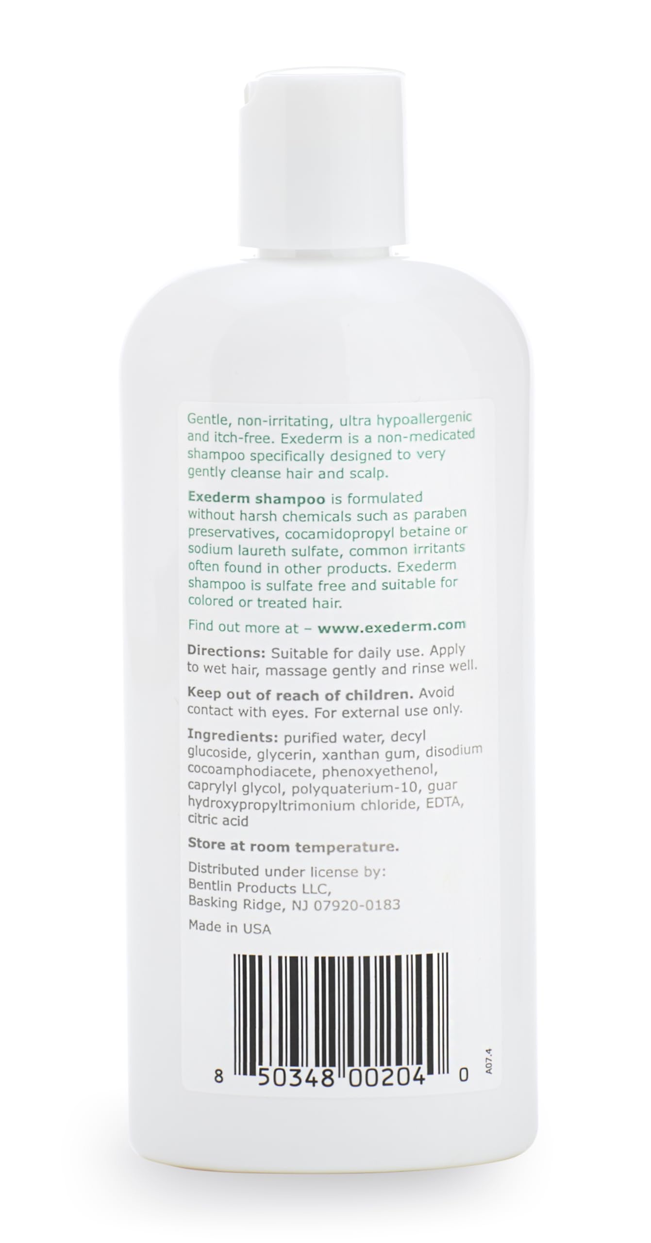 Exederm shampoo being applied for sensitive scalp with gentle massage