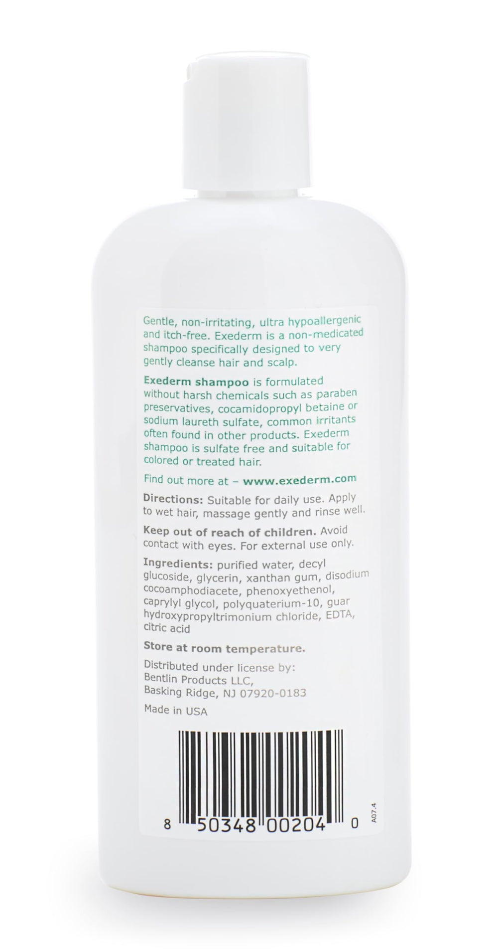 Exederm shampoo being applied for sensitive scalp with gentle massage