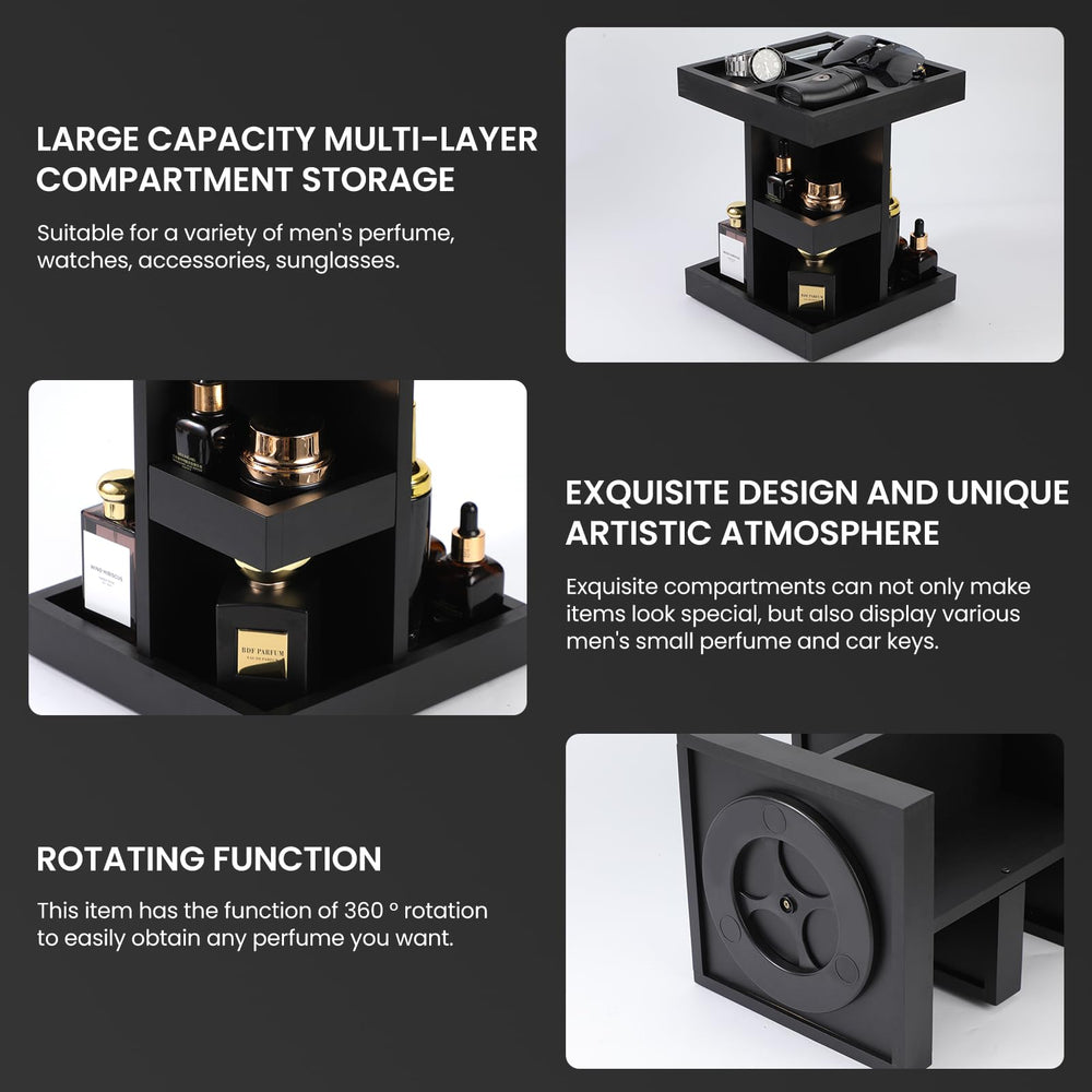 EXIN DECHEN Multi-layer Cologne Stand keeps bottles categorized and accessible.