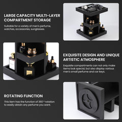 EXIN DECHEN Multi-layer Cologne Stand keeps bottles categorized and accessible.