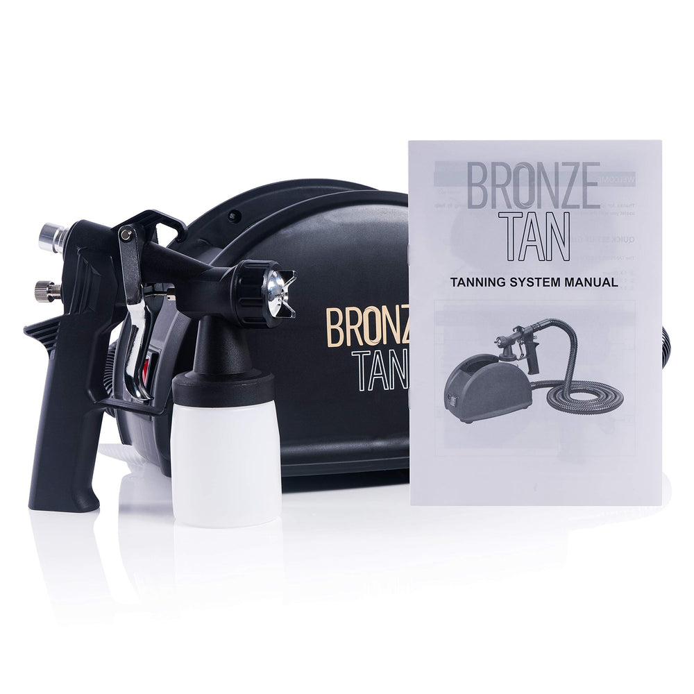 Existing Beauty Bronze Tan spray gun in a salon setting delivering professional results