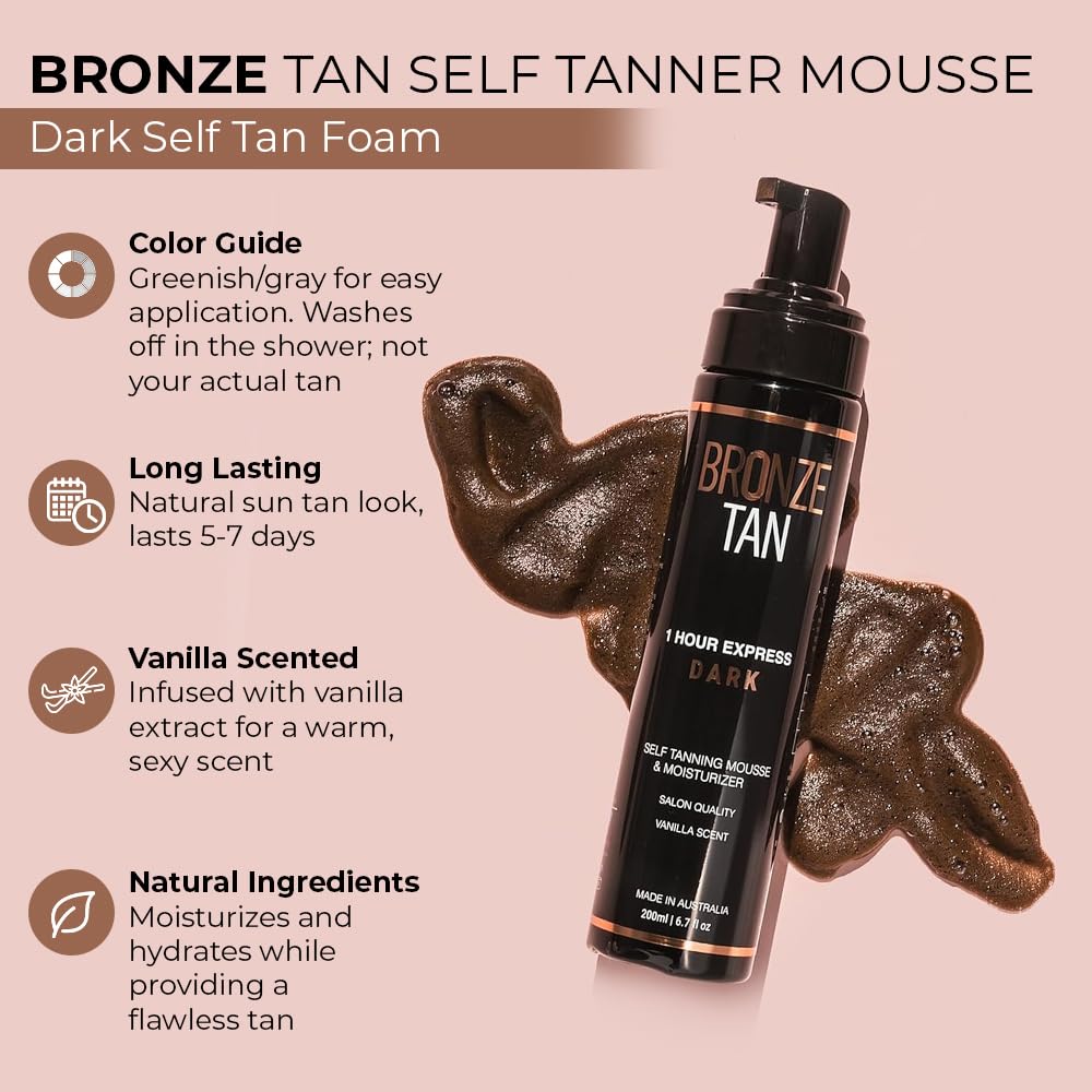Existing Beauty Bronze Tan Mousse foam texture for quick, even application