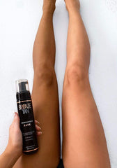Existing Beauty Bronze Tan Mousse color guide swatch shows blending guidance