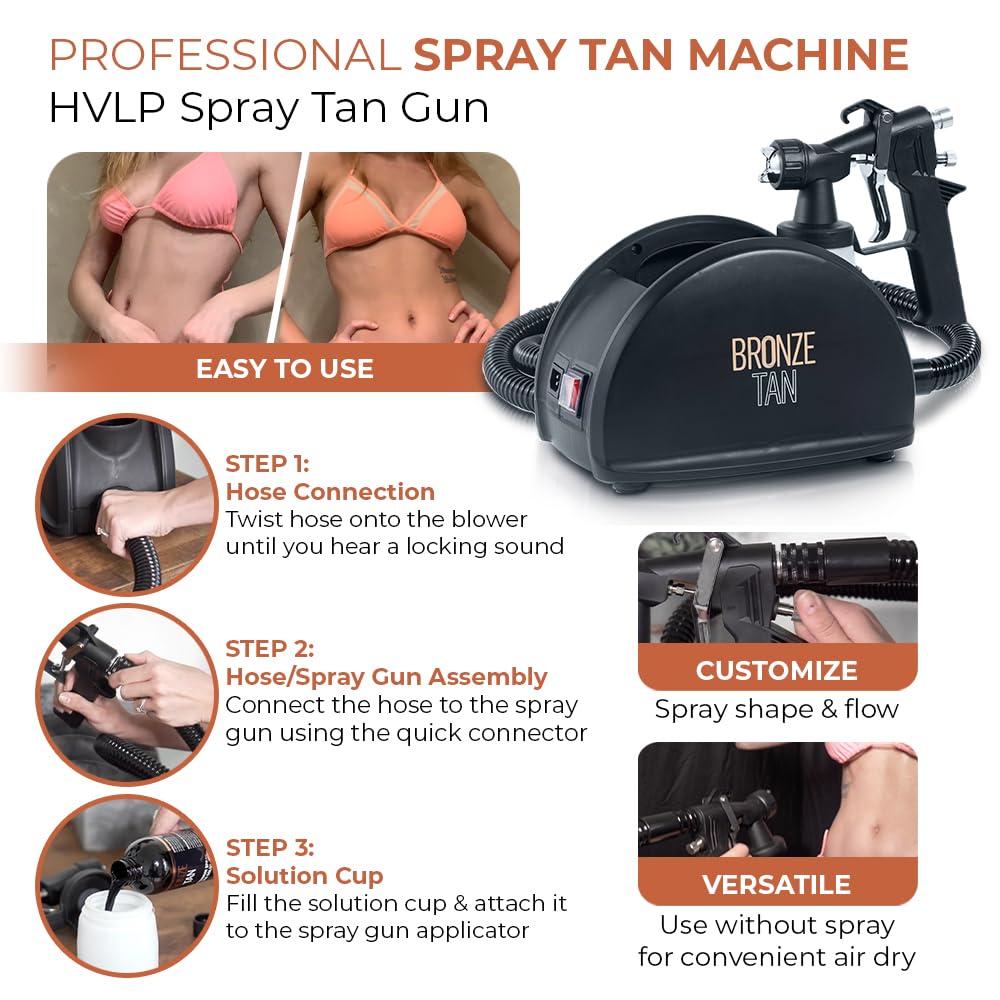 Existing Beauty Bronze Tan spray tan gun side profile for mobile tanning on-the-go