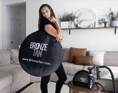 Existing Beauty spray tan tent waterproof material prevents overspray for easy cleaning