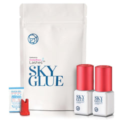 Existing Beauty Sky Glue S+ two-bottles-packaging for professional lash artists with long retention potential.