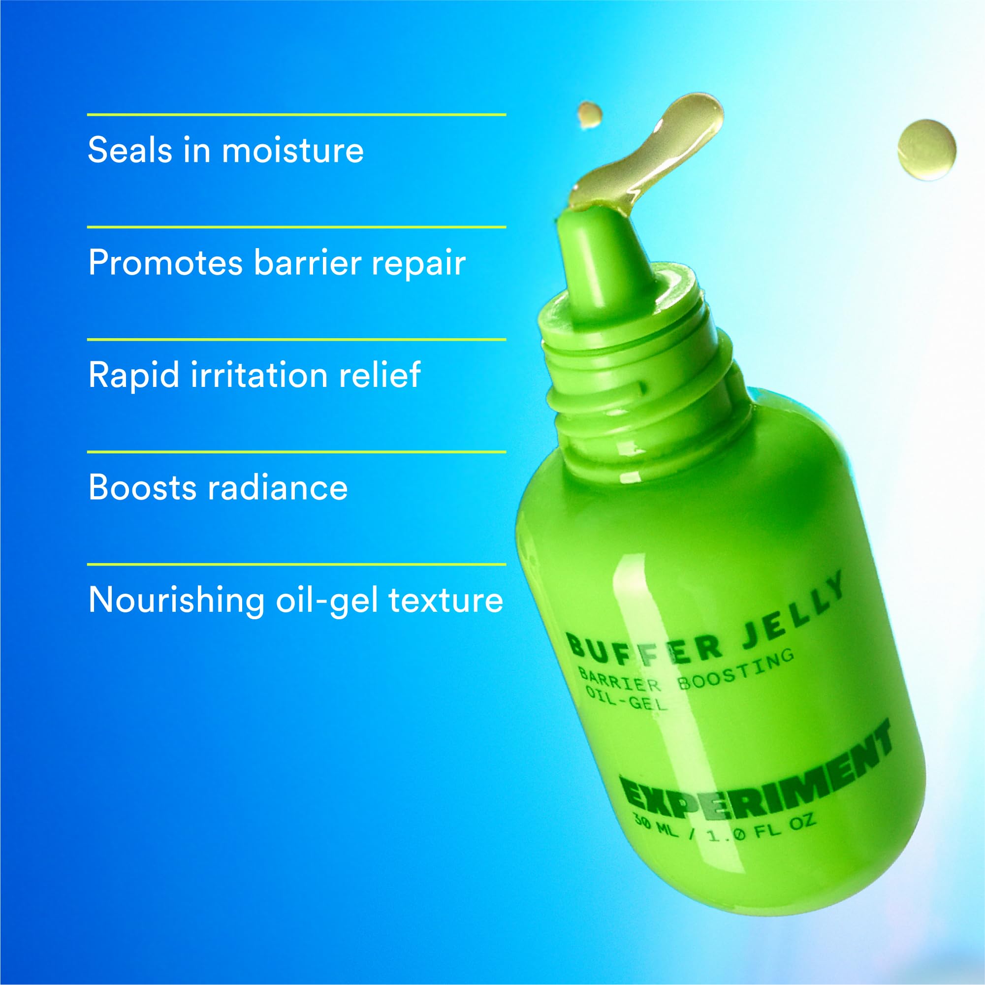 Experiment Buffer Jelly texture closeup reveals silky, dewy finish without greasiness
