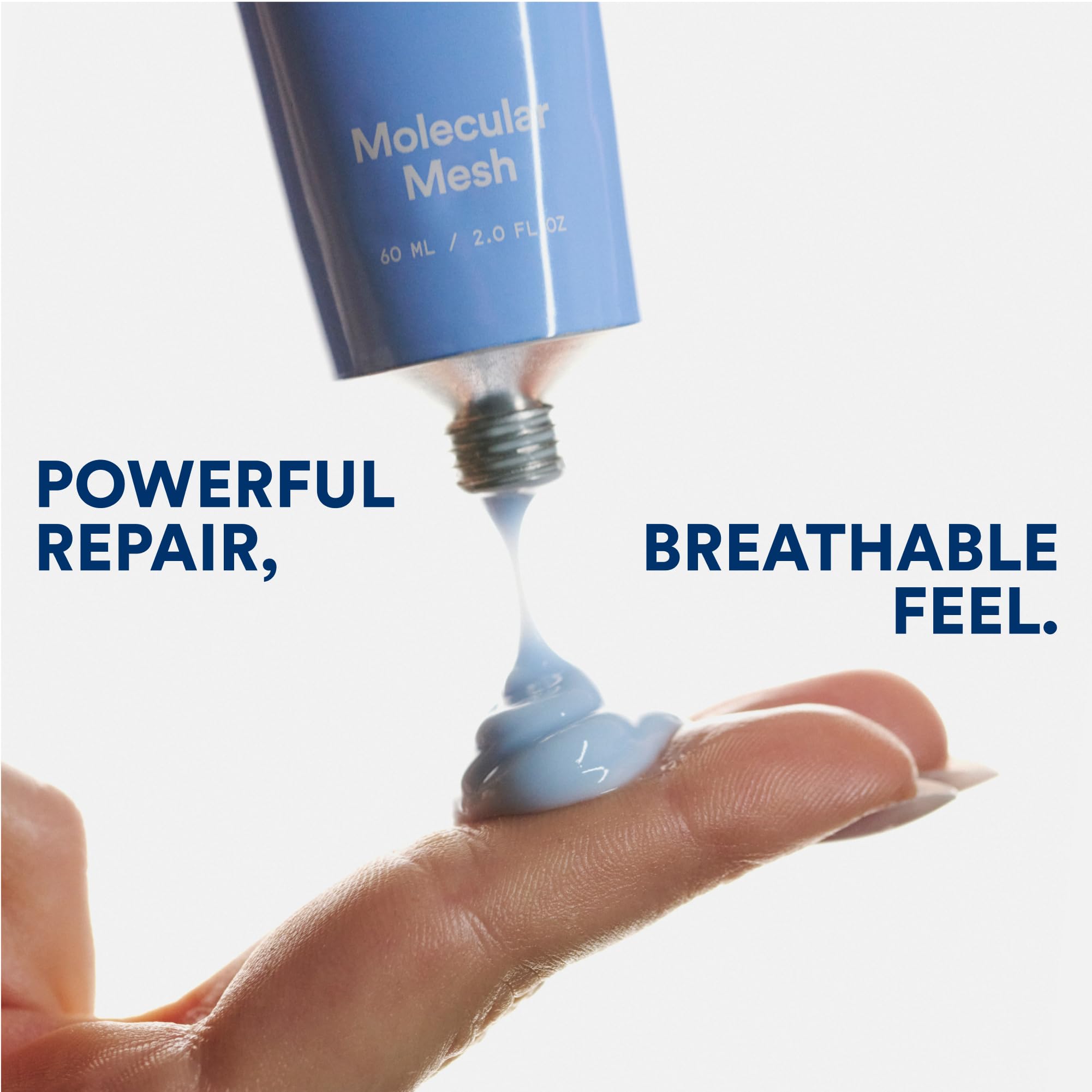 Experiment Molecular Mesh Barrier Repair cream being applied for lightweight barrier care