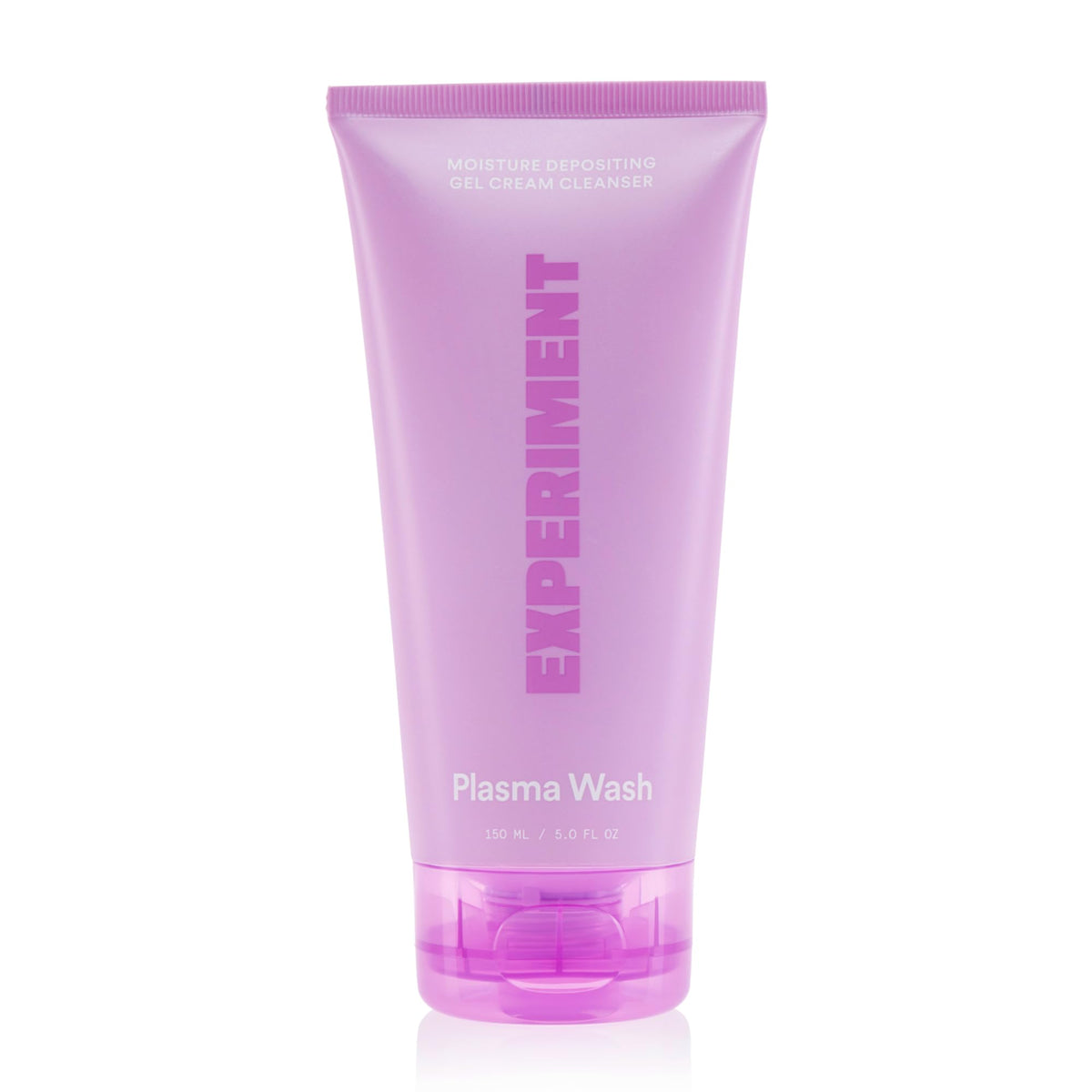 Experiment Plasma Wash bottle closeup showing gel-cream texture for hydration.