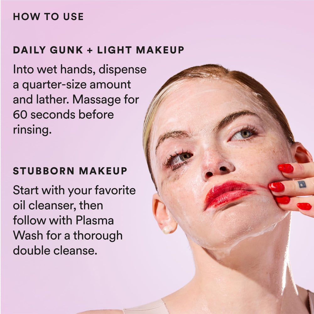 Experiment Plasma Wash clinically tested formula provides gentle, calm cleansing.
