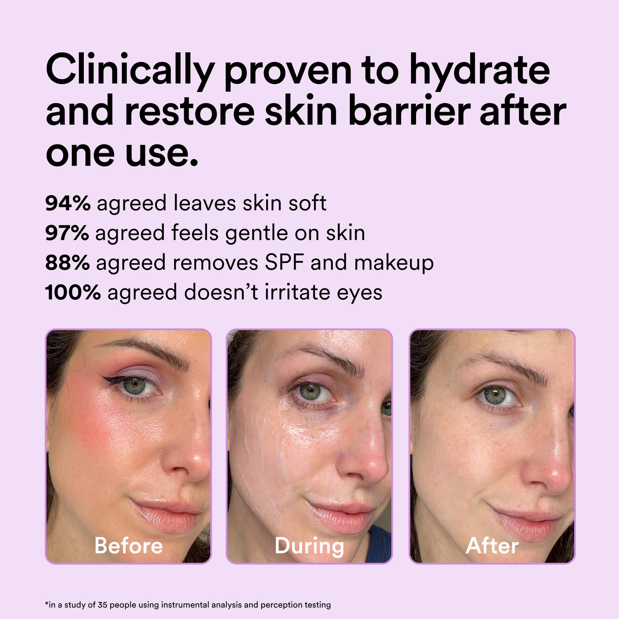 Experiment Plasma Wash removes makeup and SPF gently, without stripping.