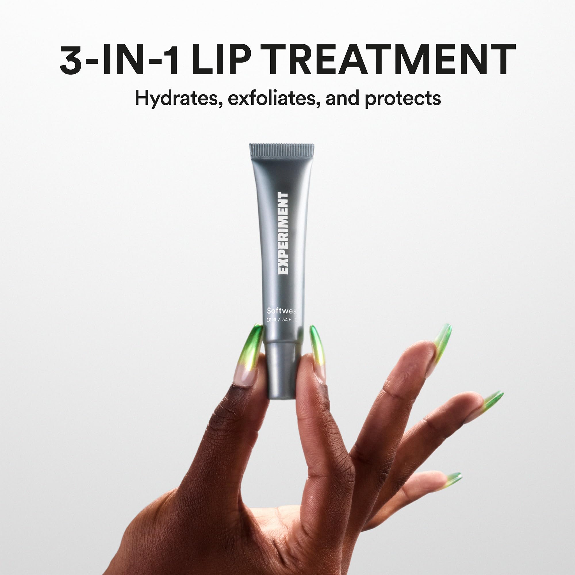 Experiment Softwear vegan lip balm packaging highlighting clean, cruelty-free formula.
