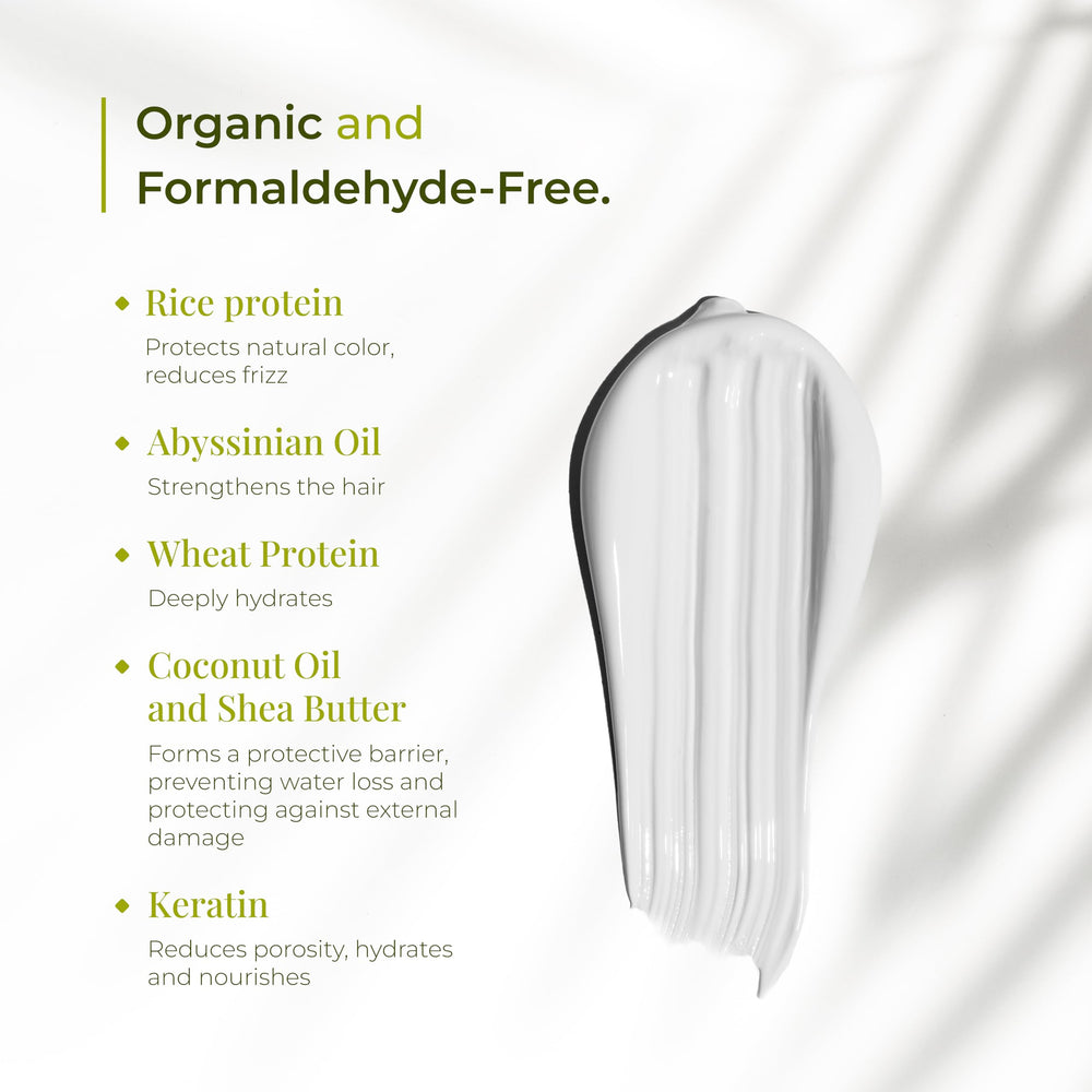 Expert Hair Bio Protein Botox serum around hair emphasizes hydration and softness