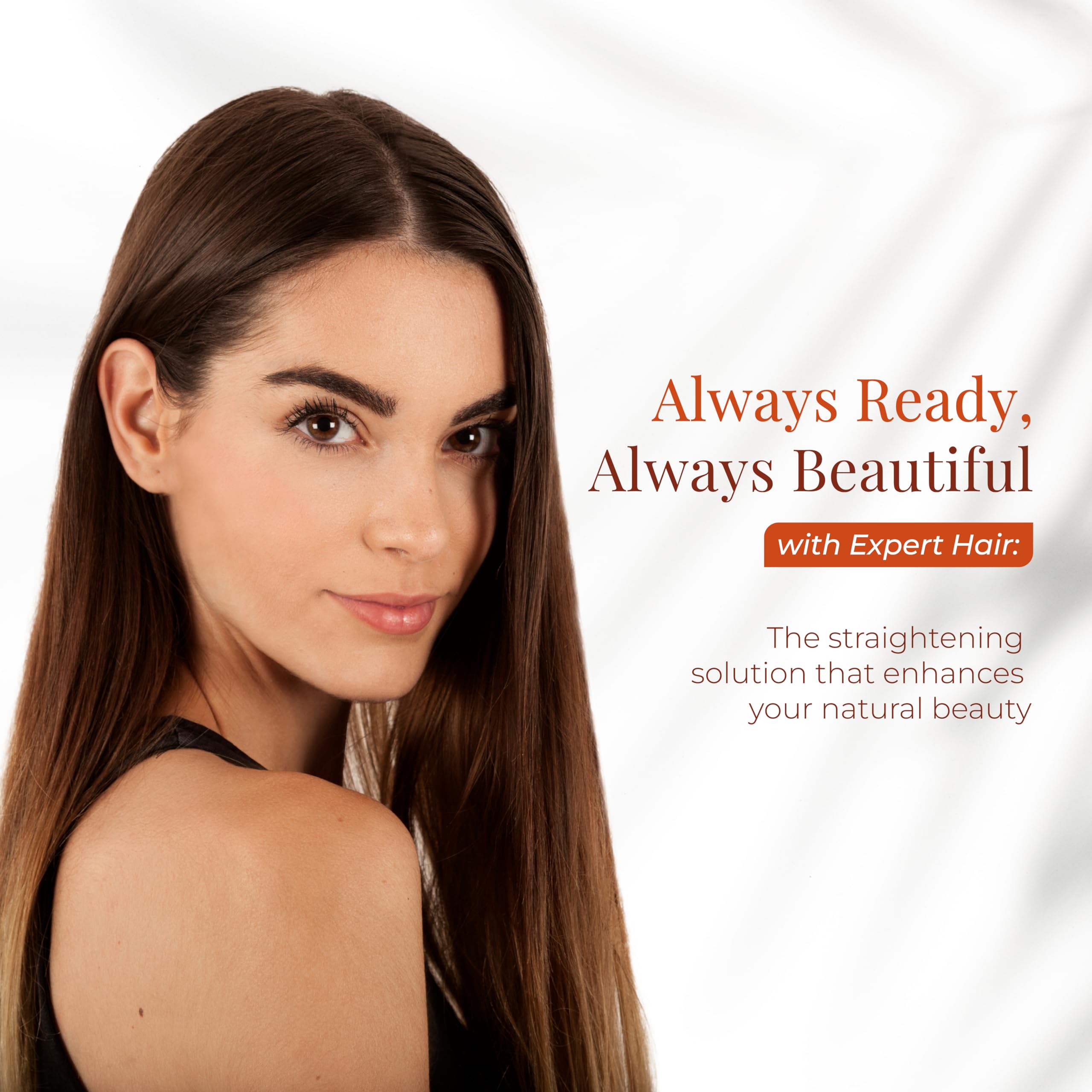 Before and after comparison with Expert Hair Keratin Smooth Botox showing smoother hair