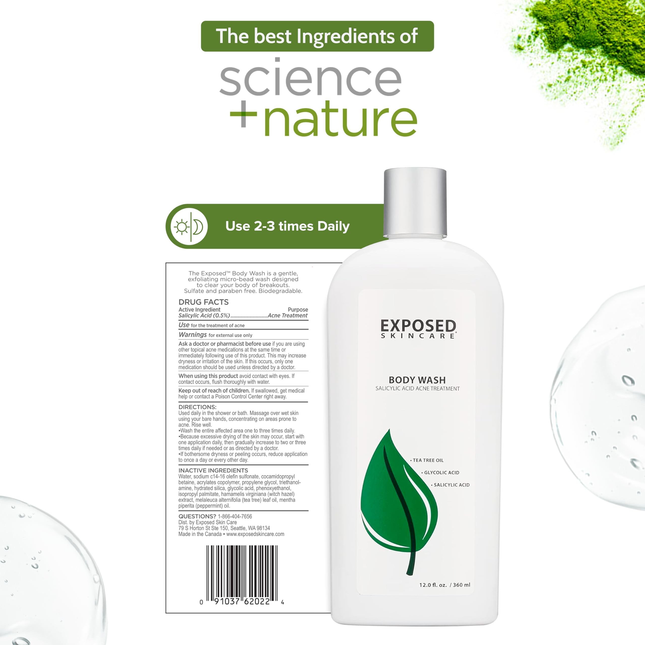 Exposed Skin Care chest area focuses on clearing pores and improving skin texture.