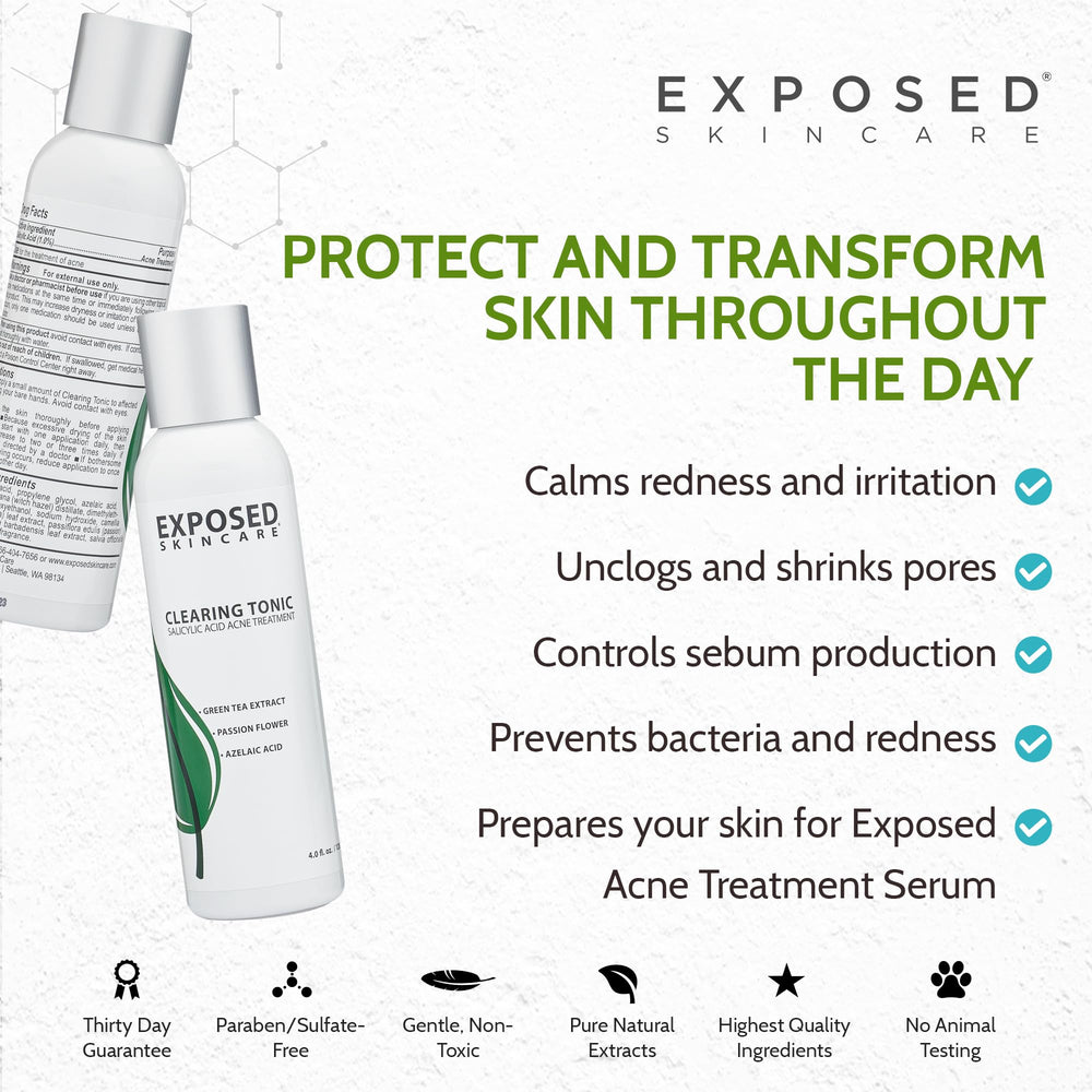 Exposed Skin Care Clearing Toner green tea extract visual for antioxidant support
