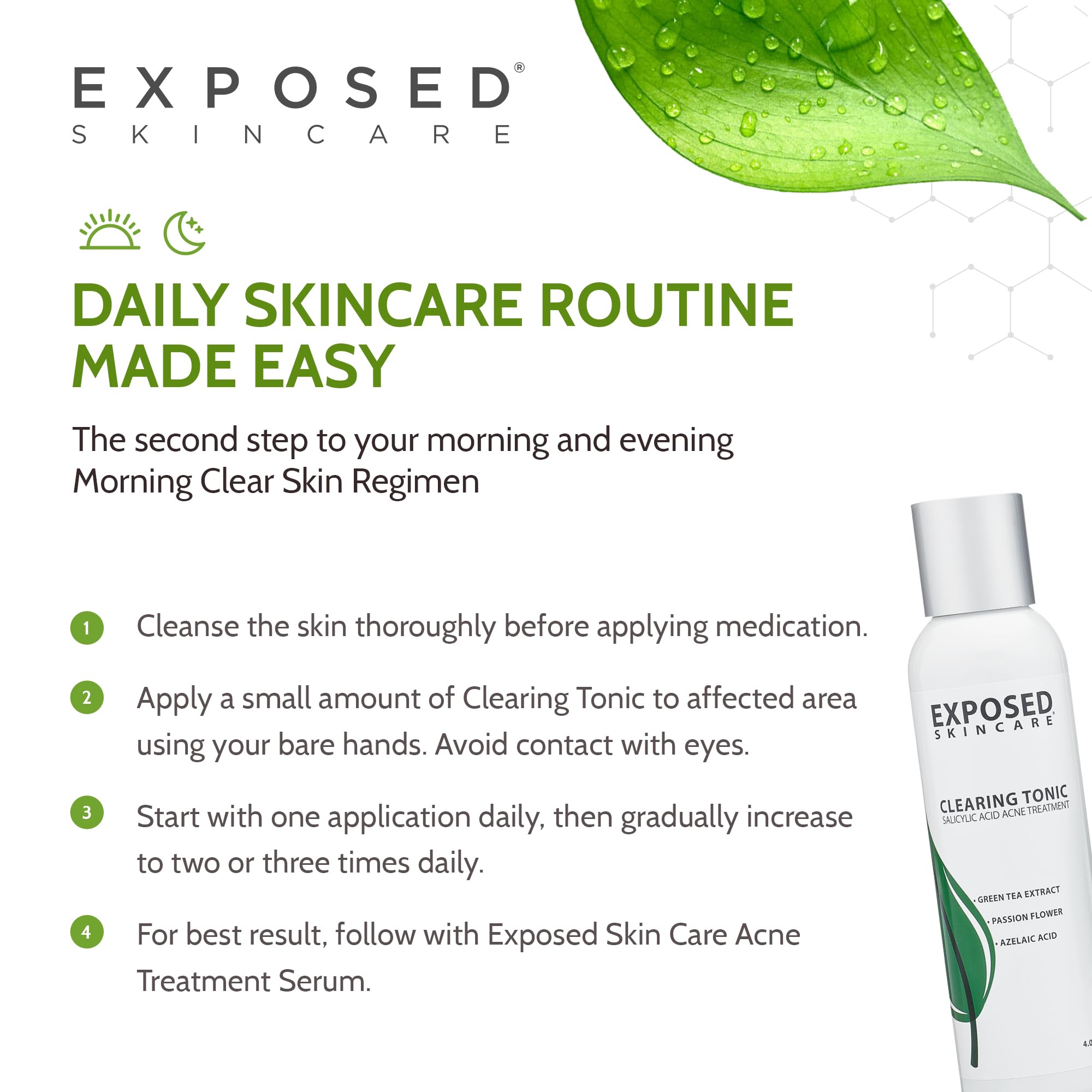Exposed Skin Care Clearing Toner natural non-toxic label emphasis