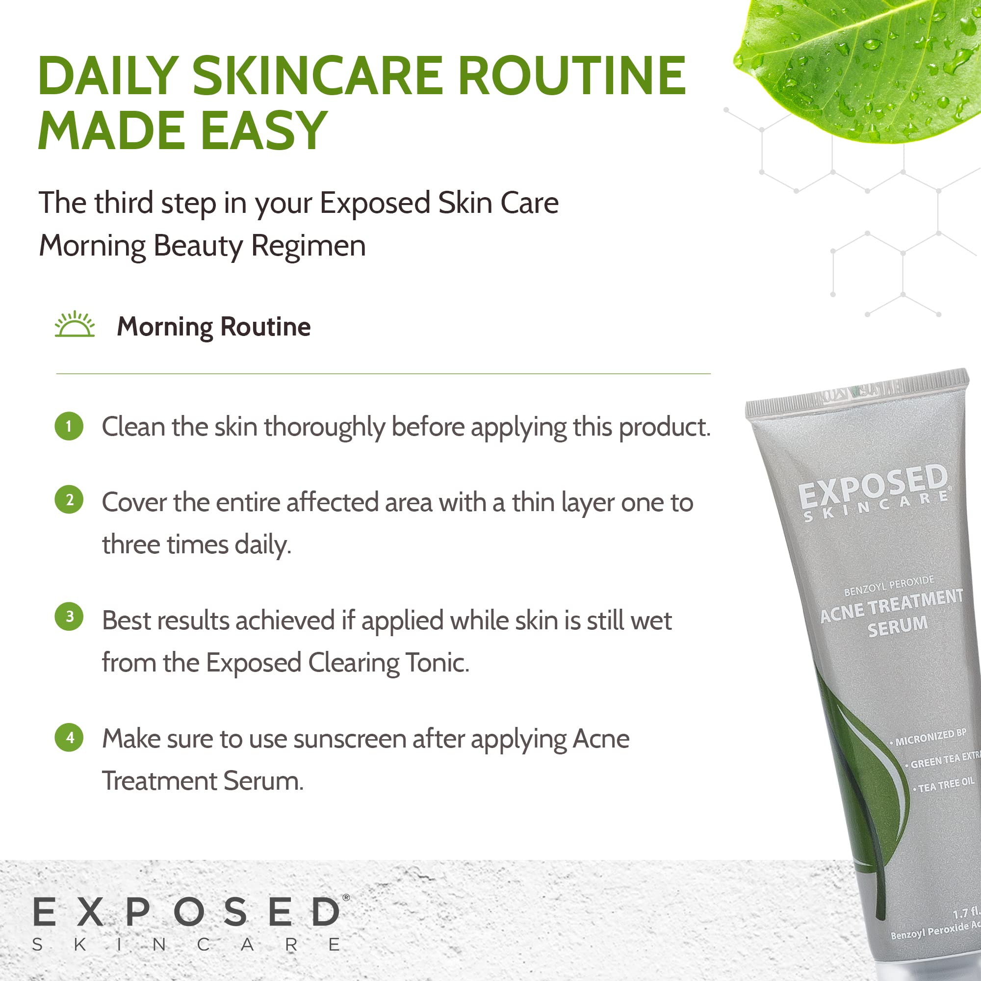 Exposed Skin Care no parabens and sulfates label highlights clean formula
