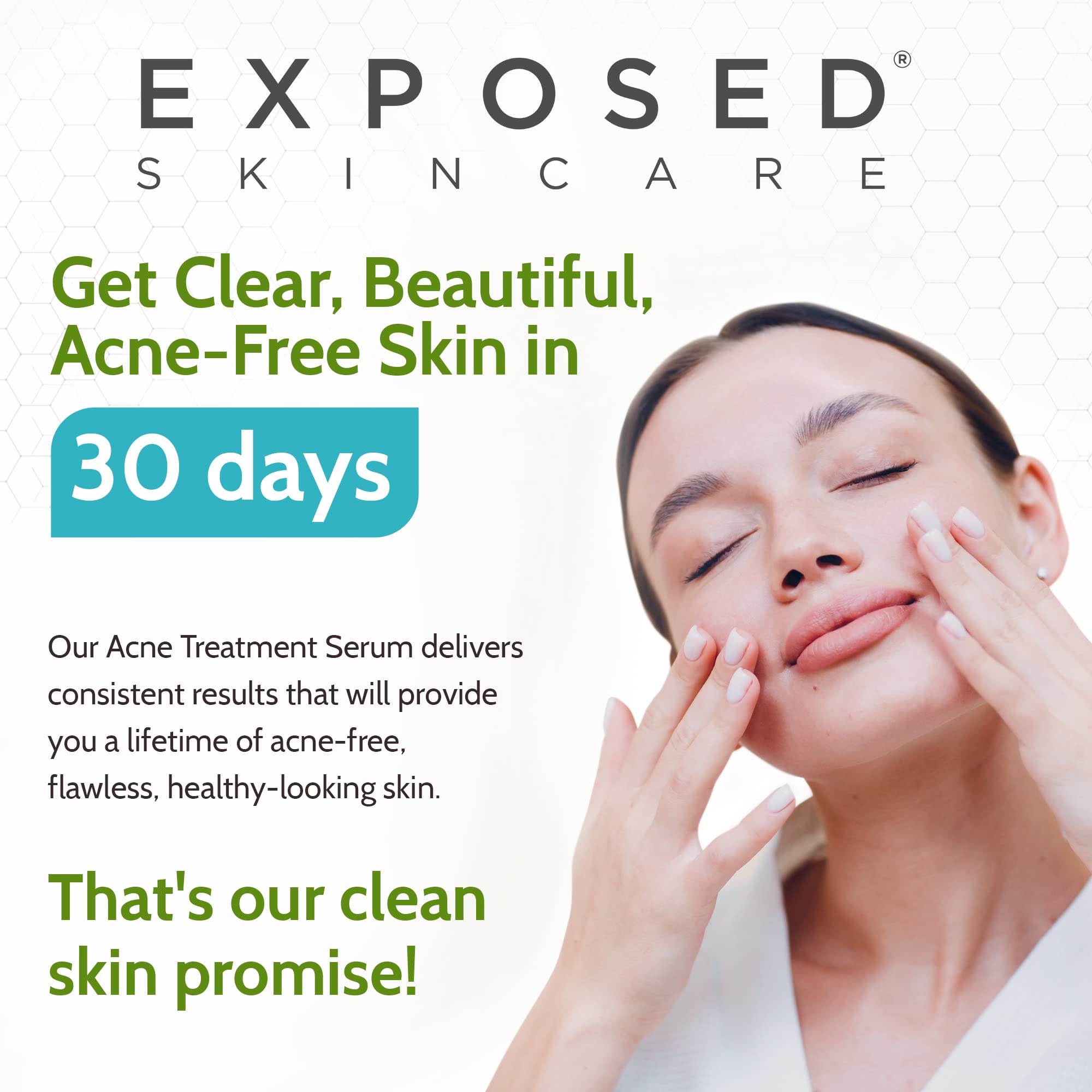 Exposed Skin Care packaging display showcases product in user-ready skincare routine