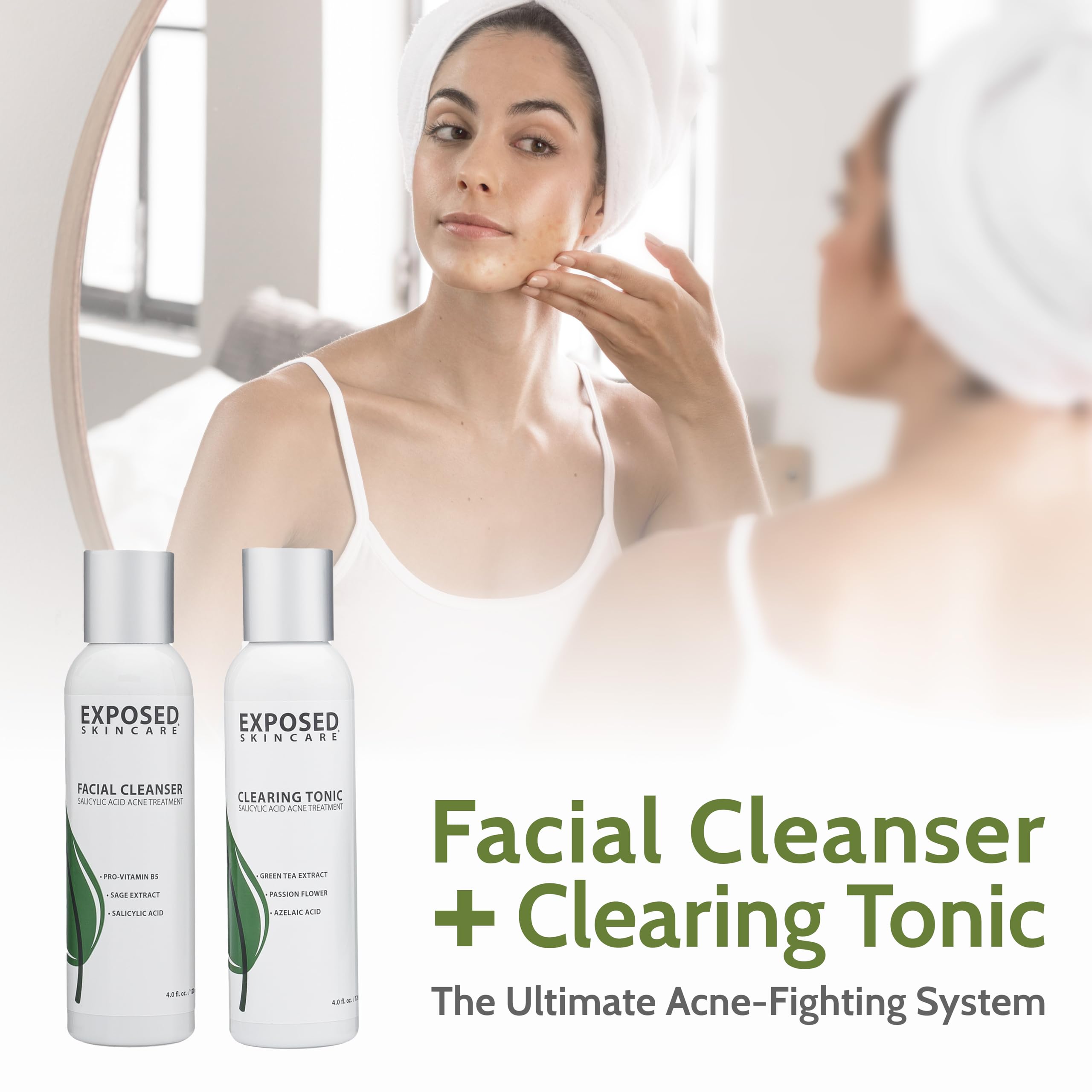 Exposed Skin Care parabens-sulfates-free ingredients label closeup