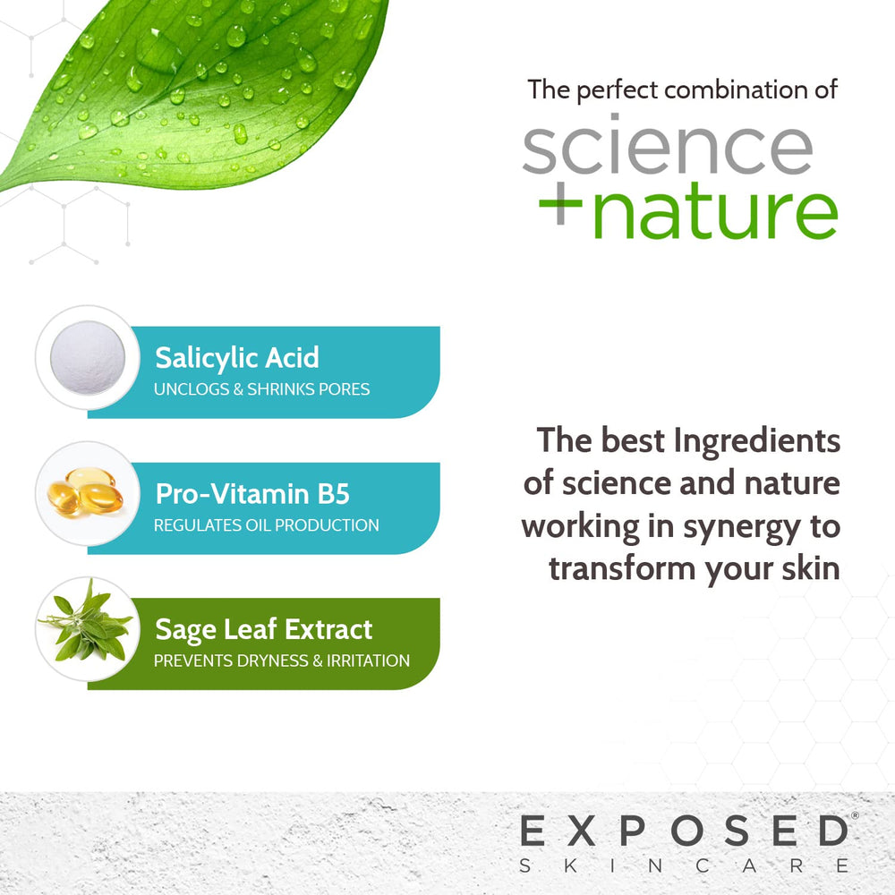 Exposed Skin Care soap-free hypoallergenic visual indicating gentle cleansing.