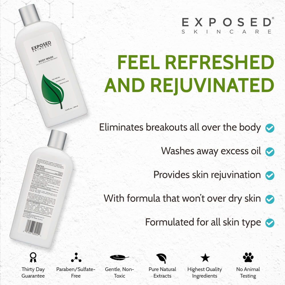 Exposed Skin Care tea-tree oil ingredient spotlight showcases natural purifying properties.