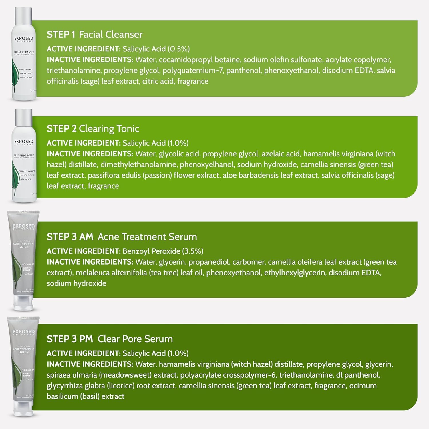 Exposed Skin Care teen-adult acne routine application for clearer complexion
