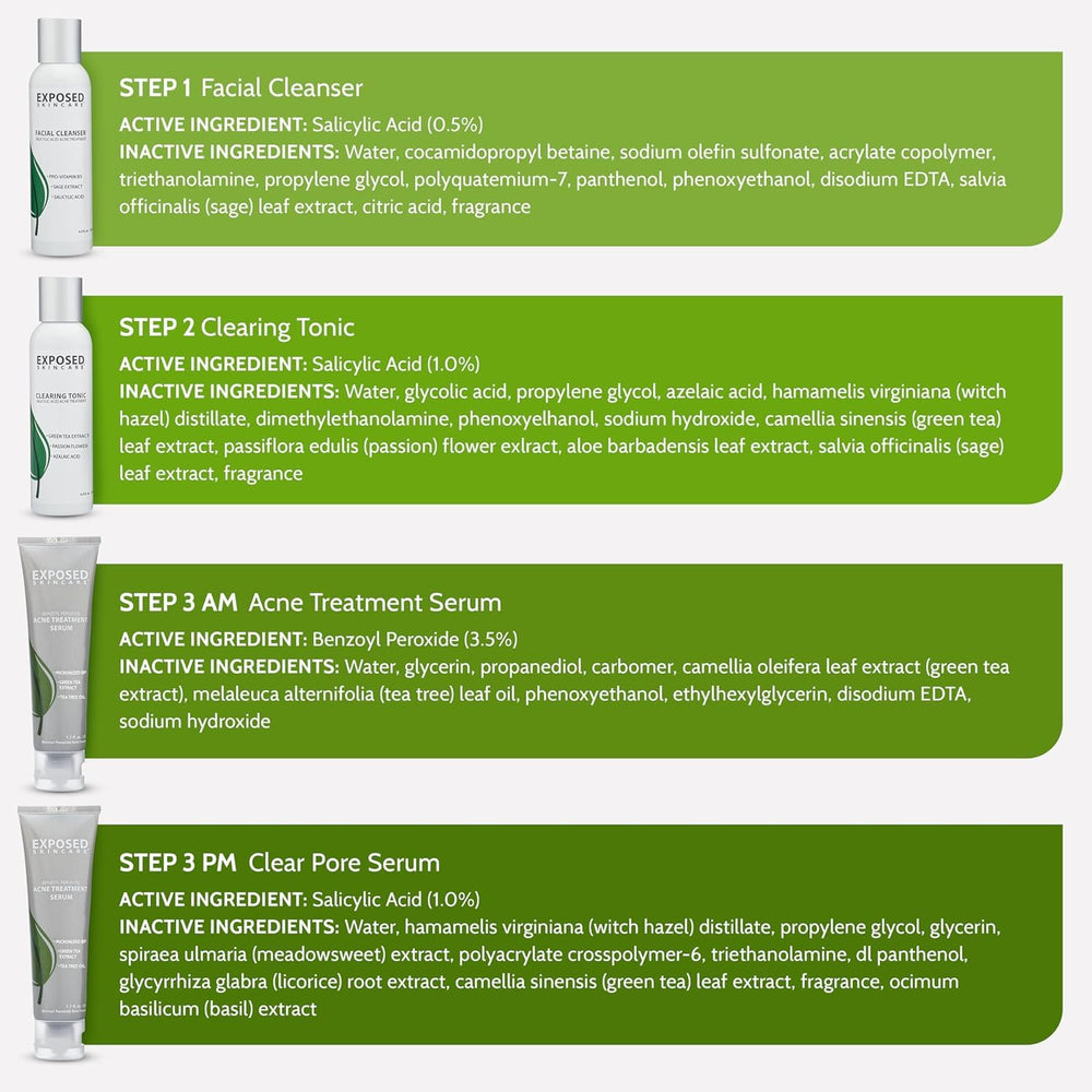 Exposed Skin Care teen-adult acne routine application for clearer complexion