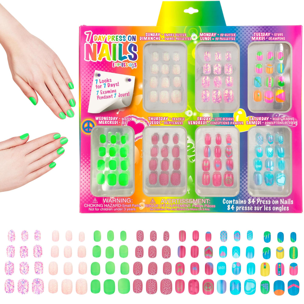 Expressions 7 Day Manicure 3D glitter nails for bold Monday style