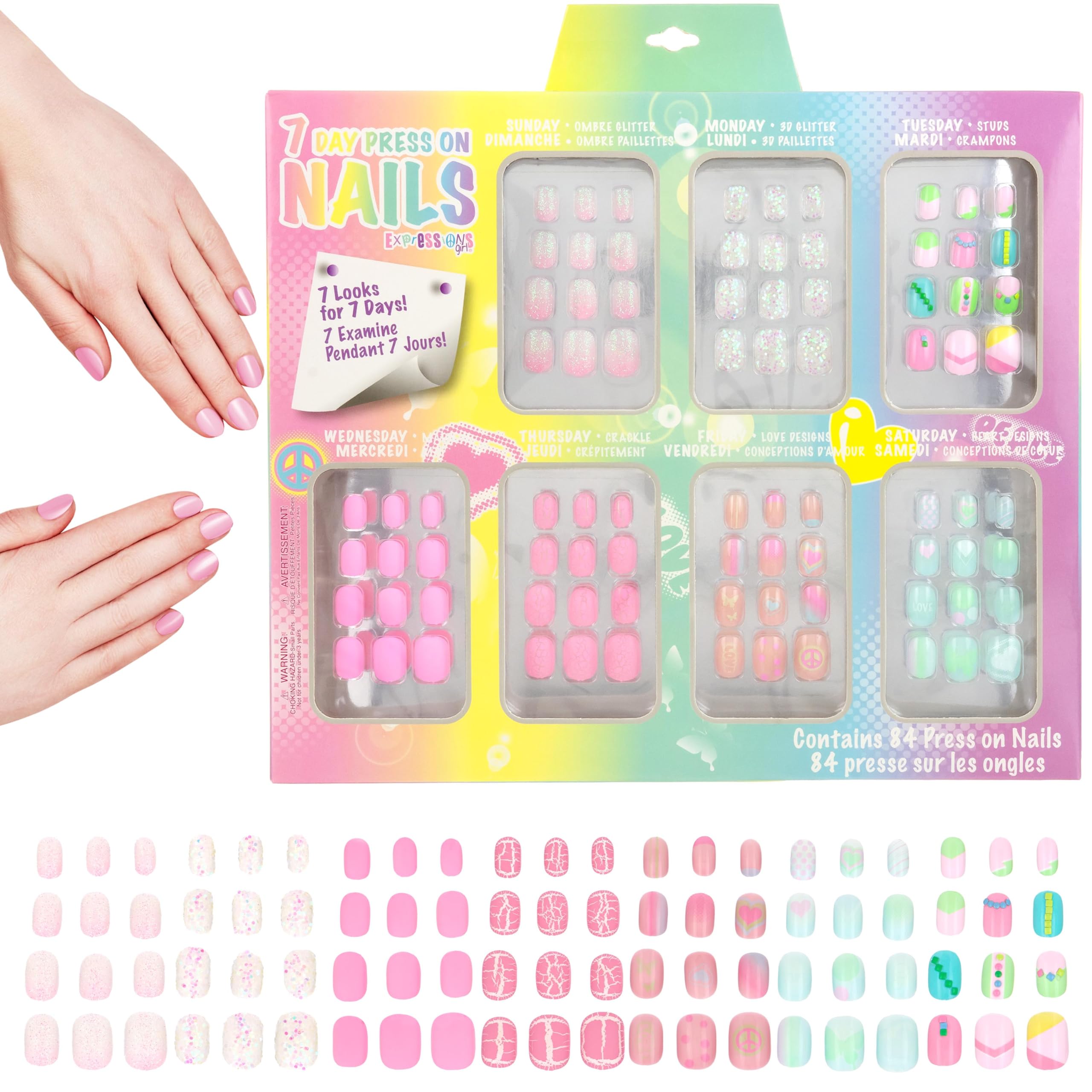 Expressions 7 Day Manicure studs nails for chic Tuesday accent