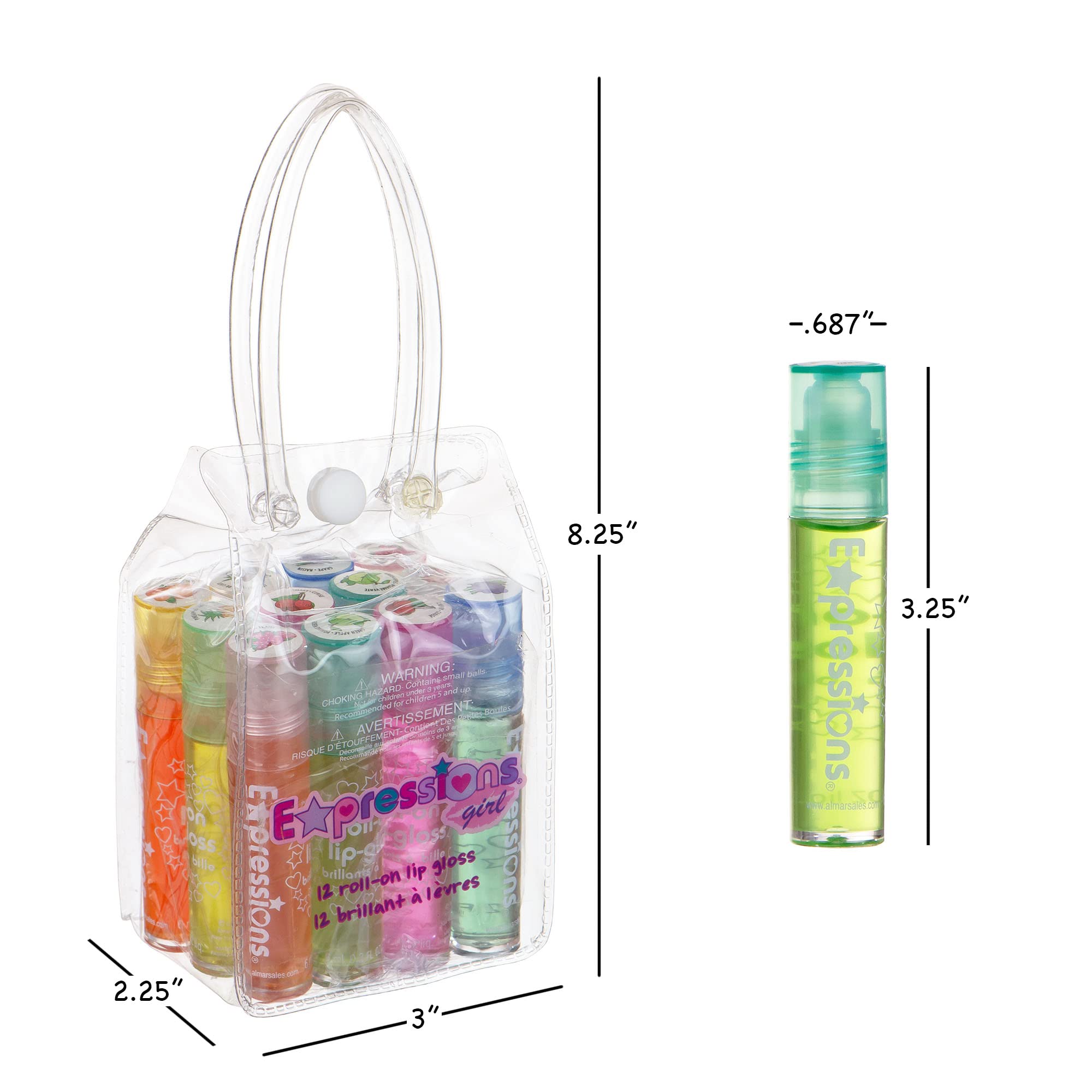 Expressions girl green apple lip gloss—clear moisture for soft lips