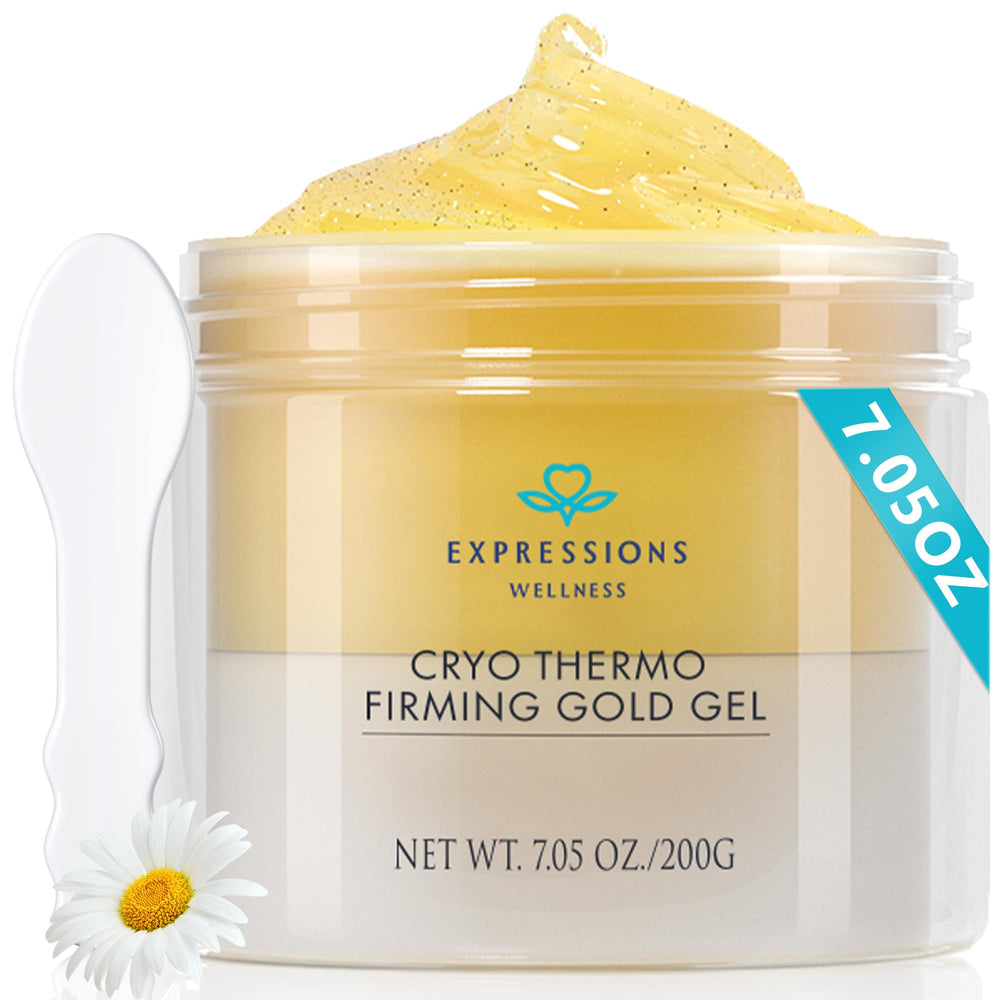 Expressions Wellness Golden Sweat bottle pour highlights premium cellulite care