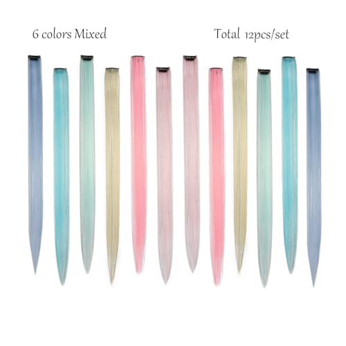 EXTACIO multicolor hair extensions pack offers six color options for mixed looks