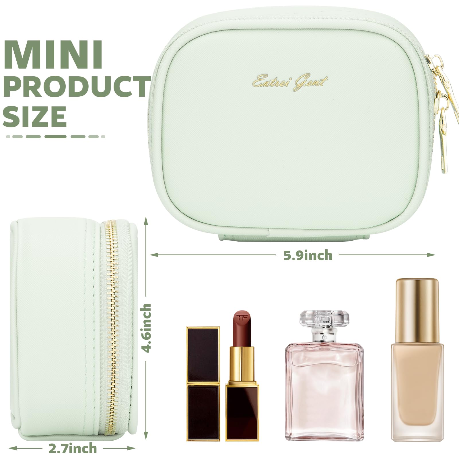 Extrei Gent mini travel makeup bag with three light modes for precise application.