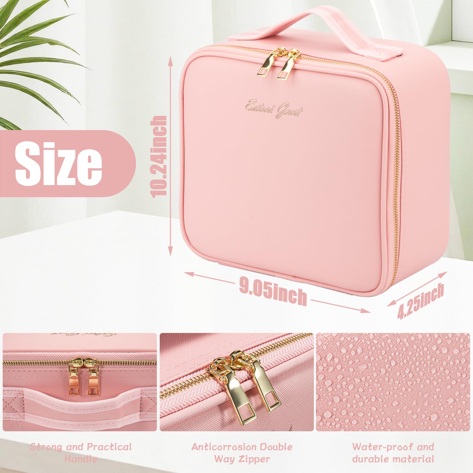 Extrei Gent travel cosmetic case featuring ergonomic handle for portability