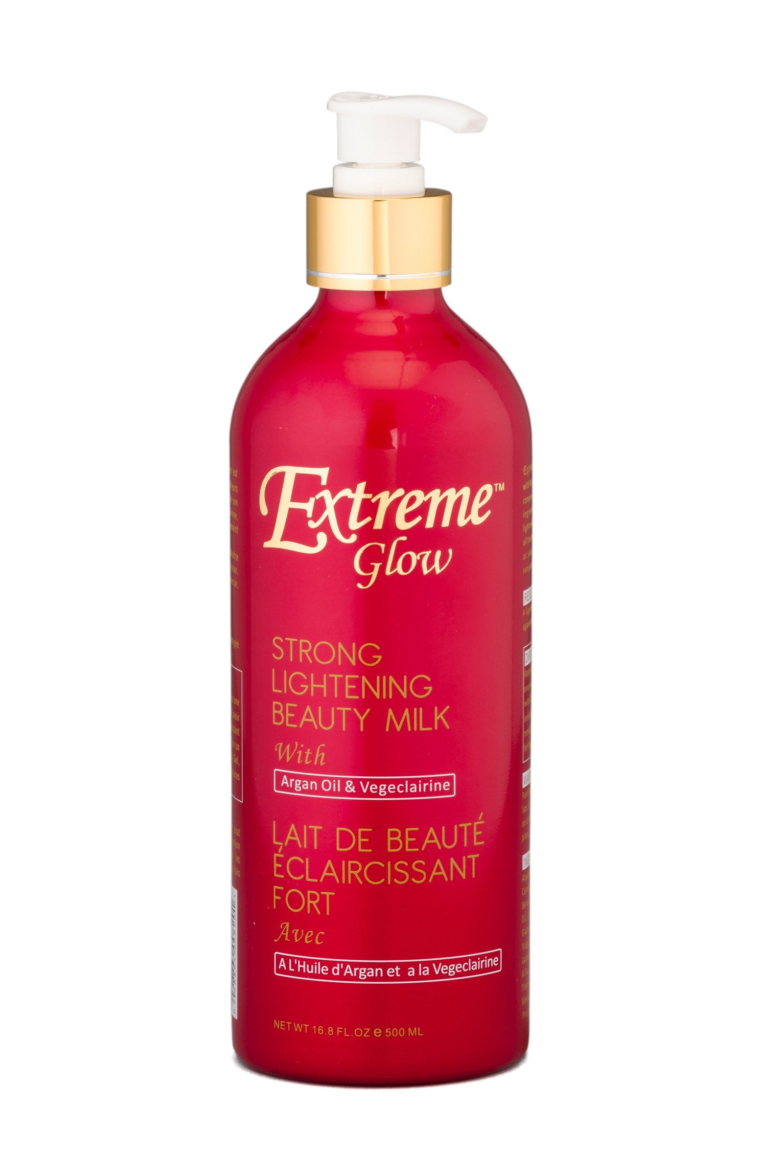 Extreme Glow Strong Lightening Beauty Milk bottle front view for even skin tone support and hydration.