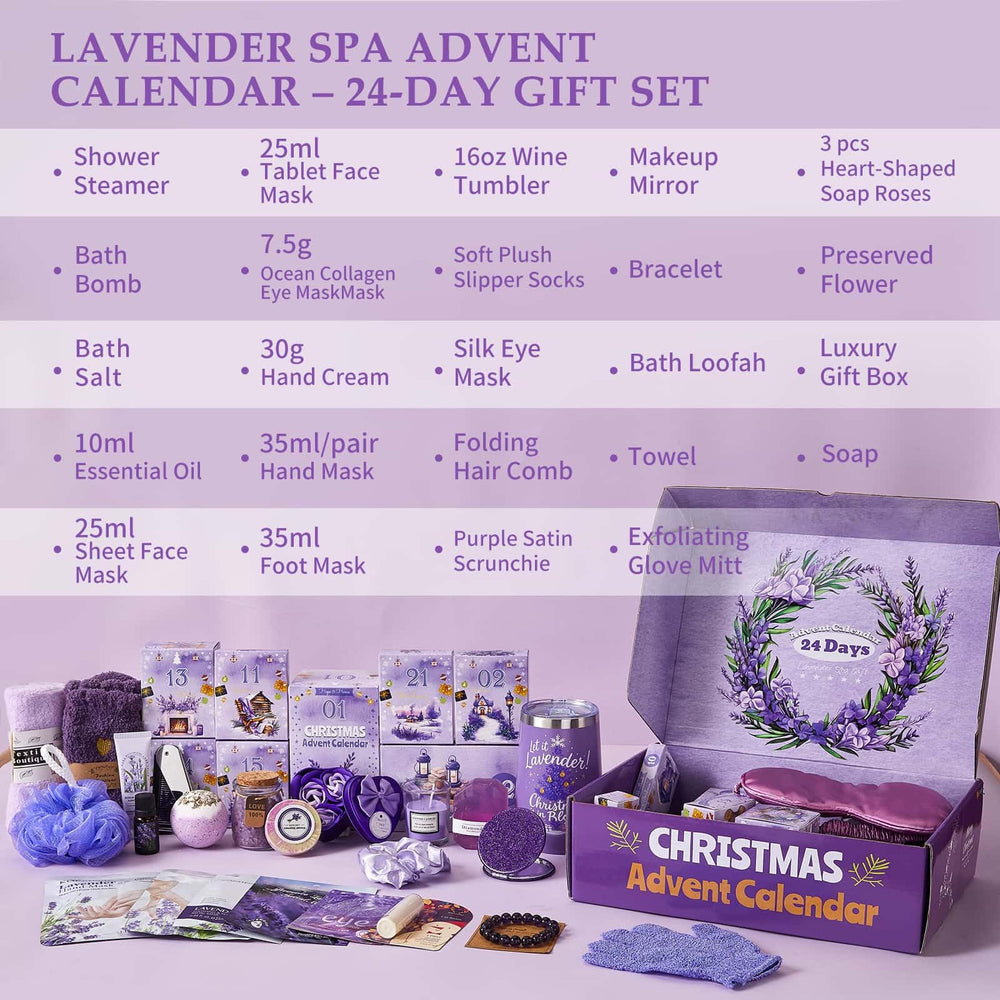 Exun Advent Calendar 2025 bath salts create spa-like soaks at home.